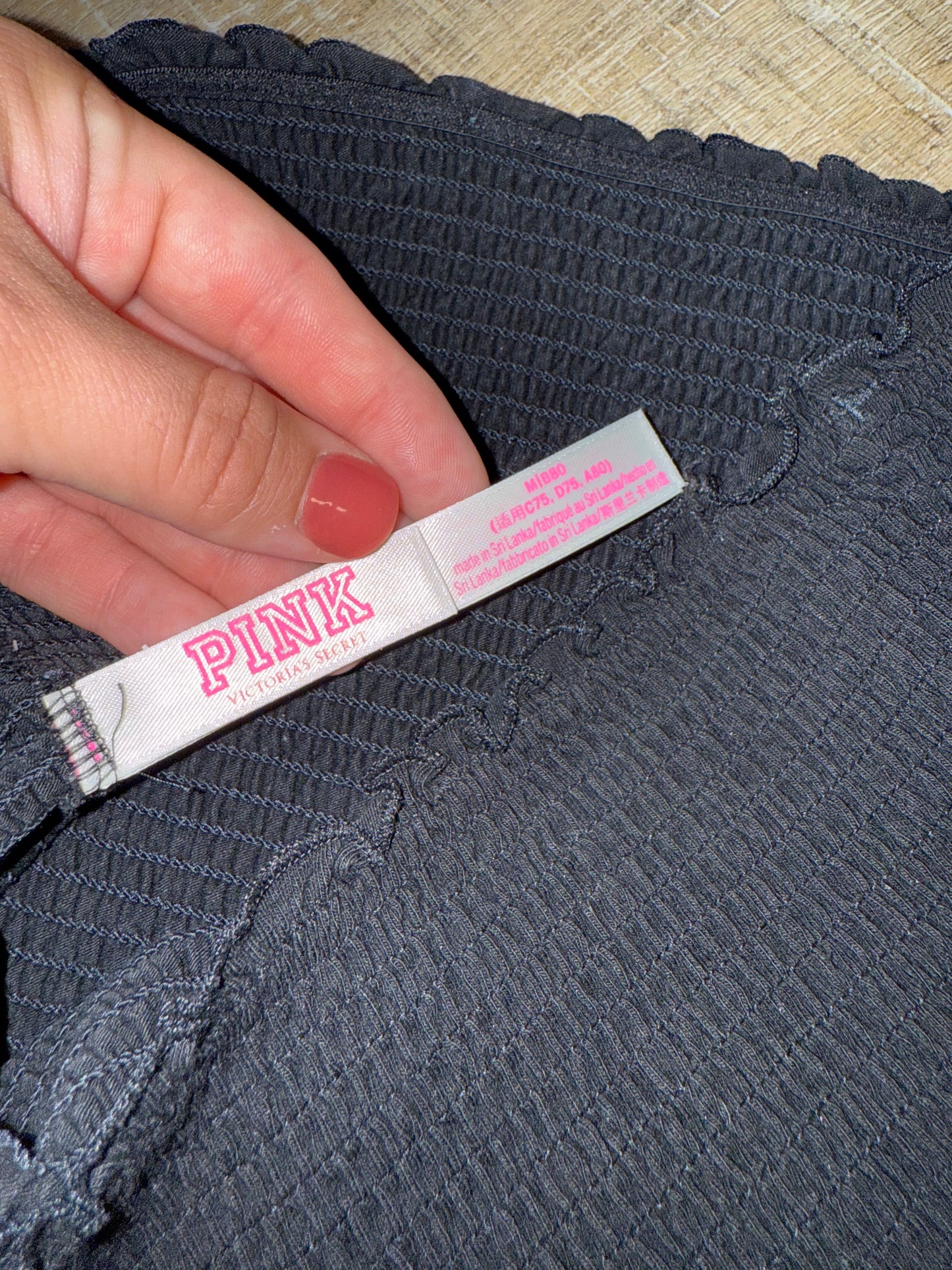 PINK Victoria's Secret (Medium) Black Stretchy Unlined Tube Top