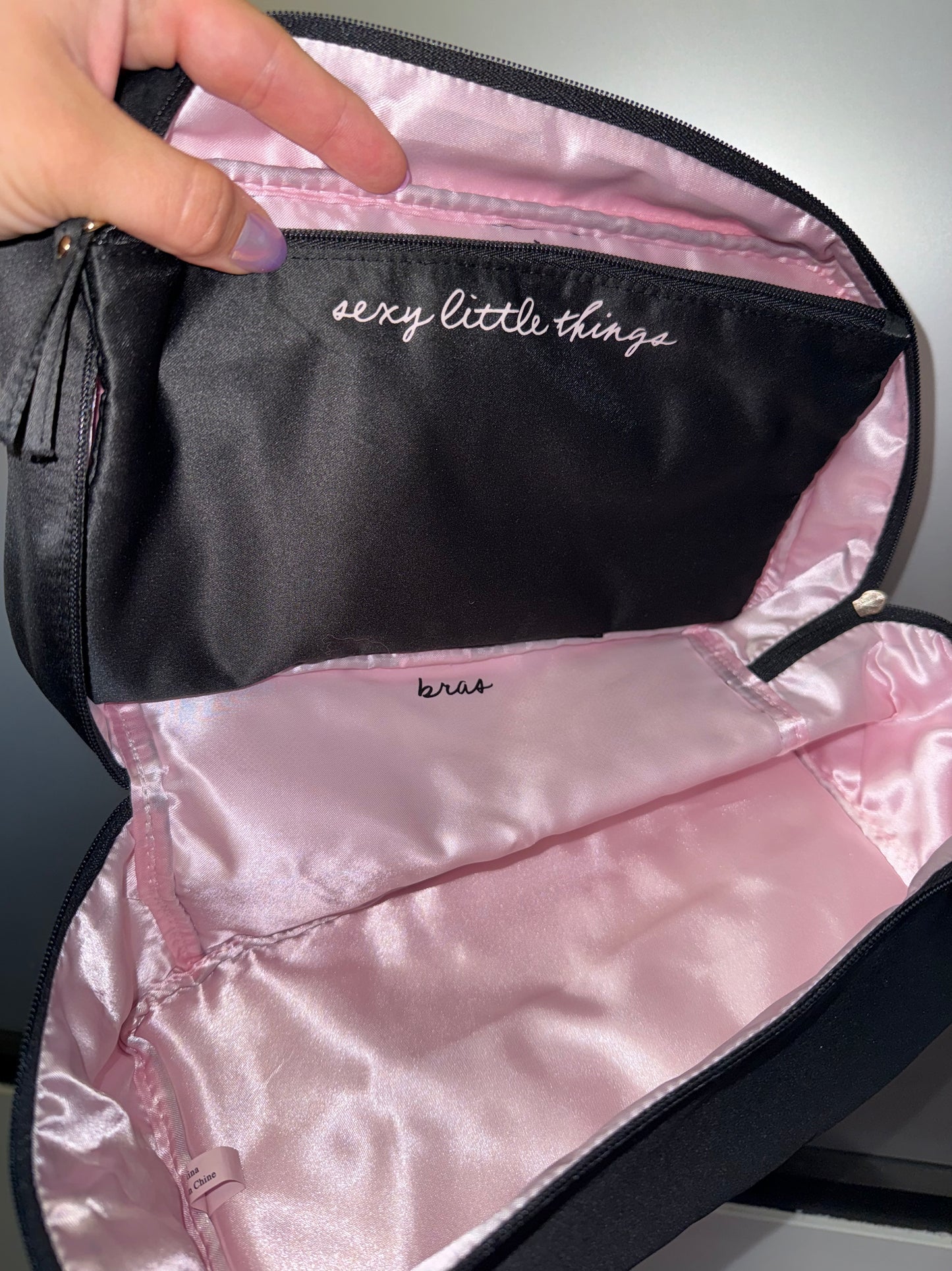 Victoria's Secret Black Bra//Panties Travel Case