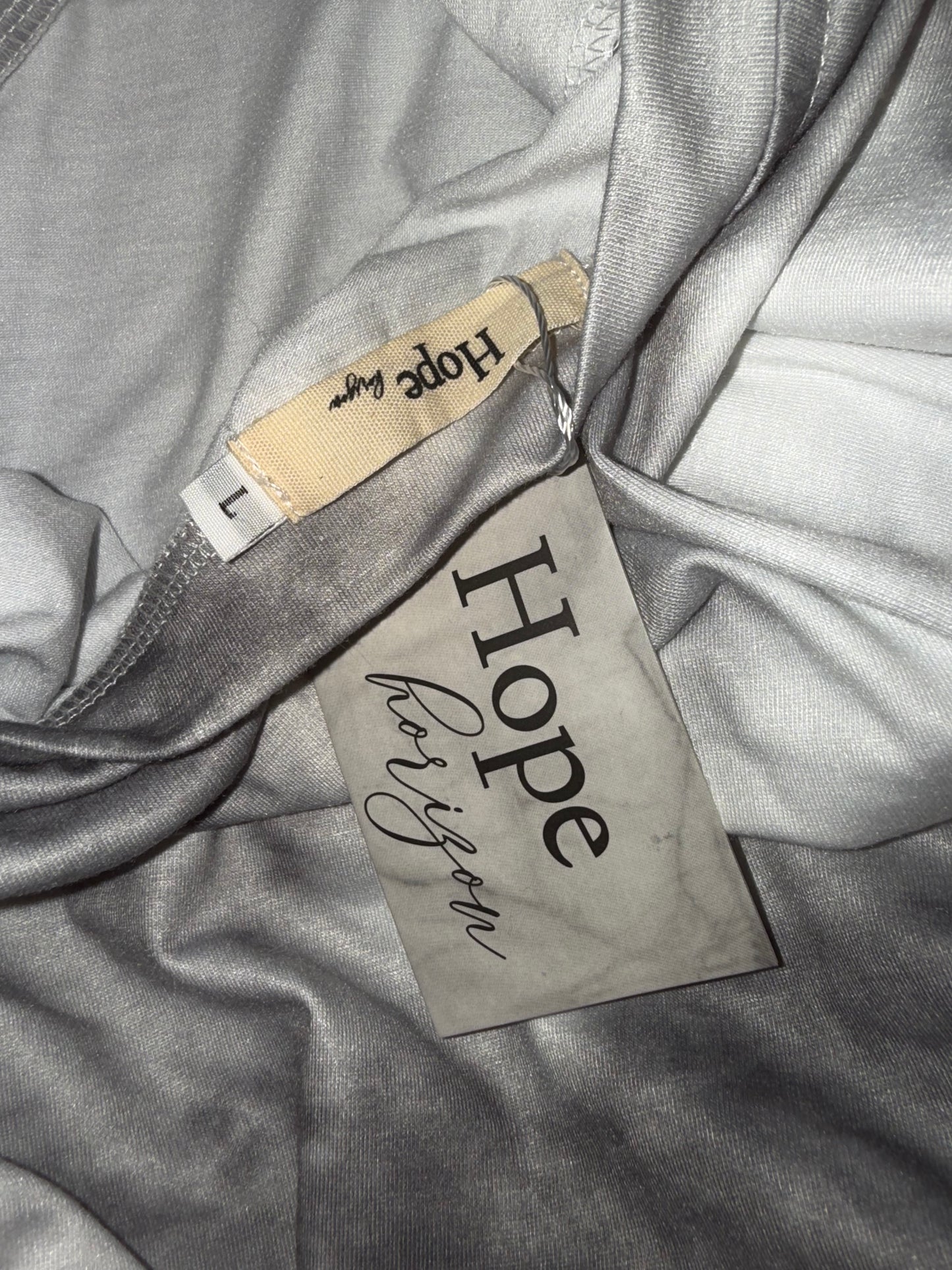 NWT Hope (Large) Brand New Grey & White Tie Dye Shorts & Long Sleeve SET