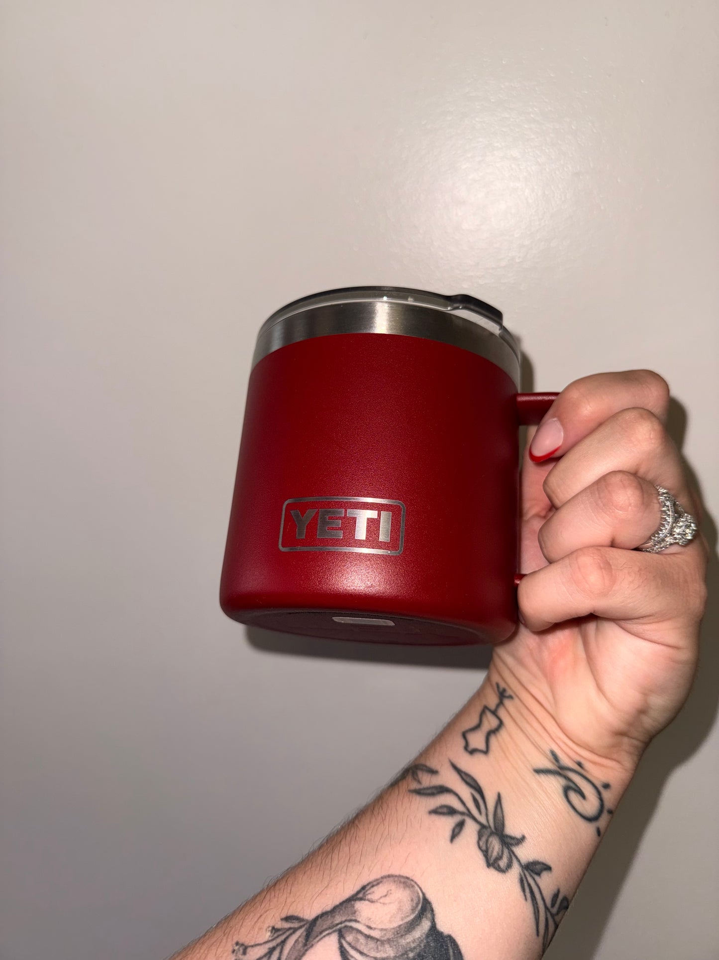 Yeti Red Stainless-Trim Insulated Mug