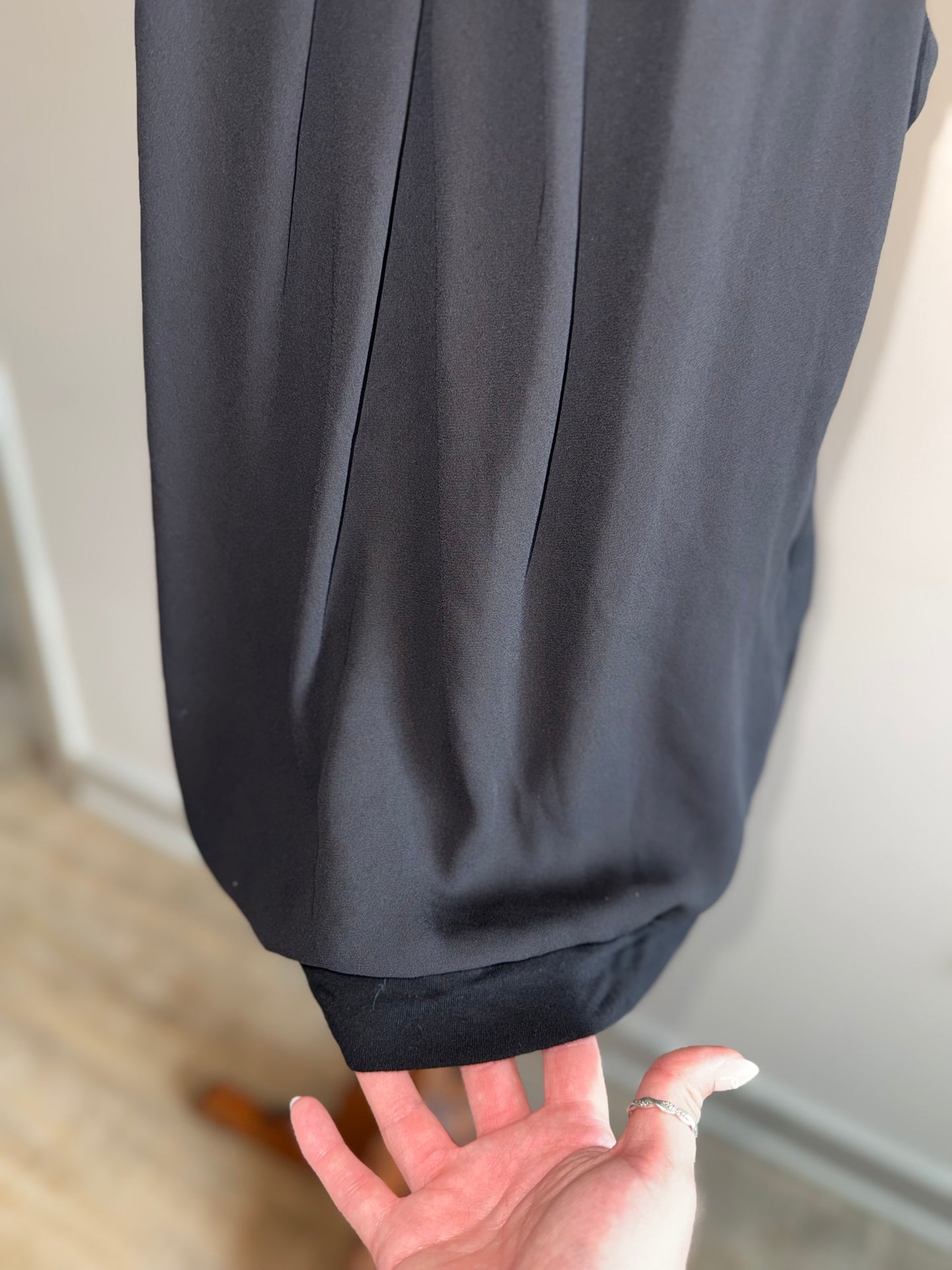 Express (Medium) Black Tank Top with Pleated Front