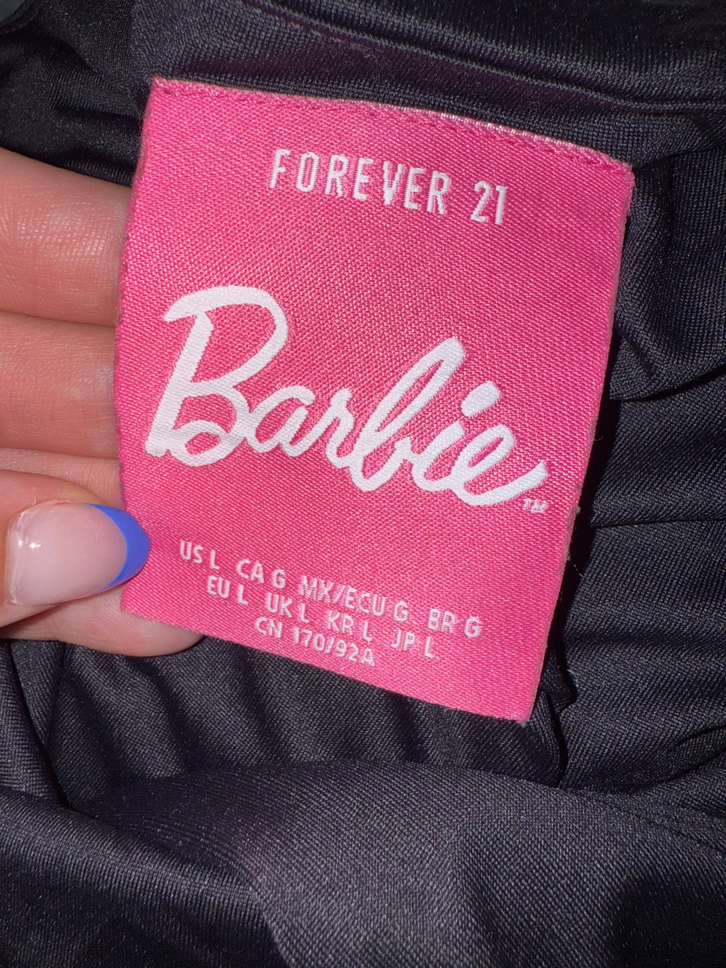 Barbie by Forever 21 (Large) Black & White 'Barbie' Bodysuit