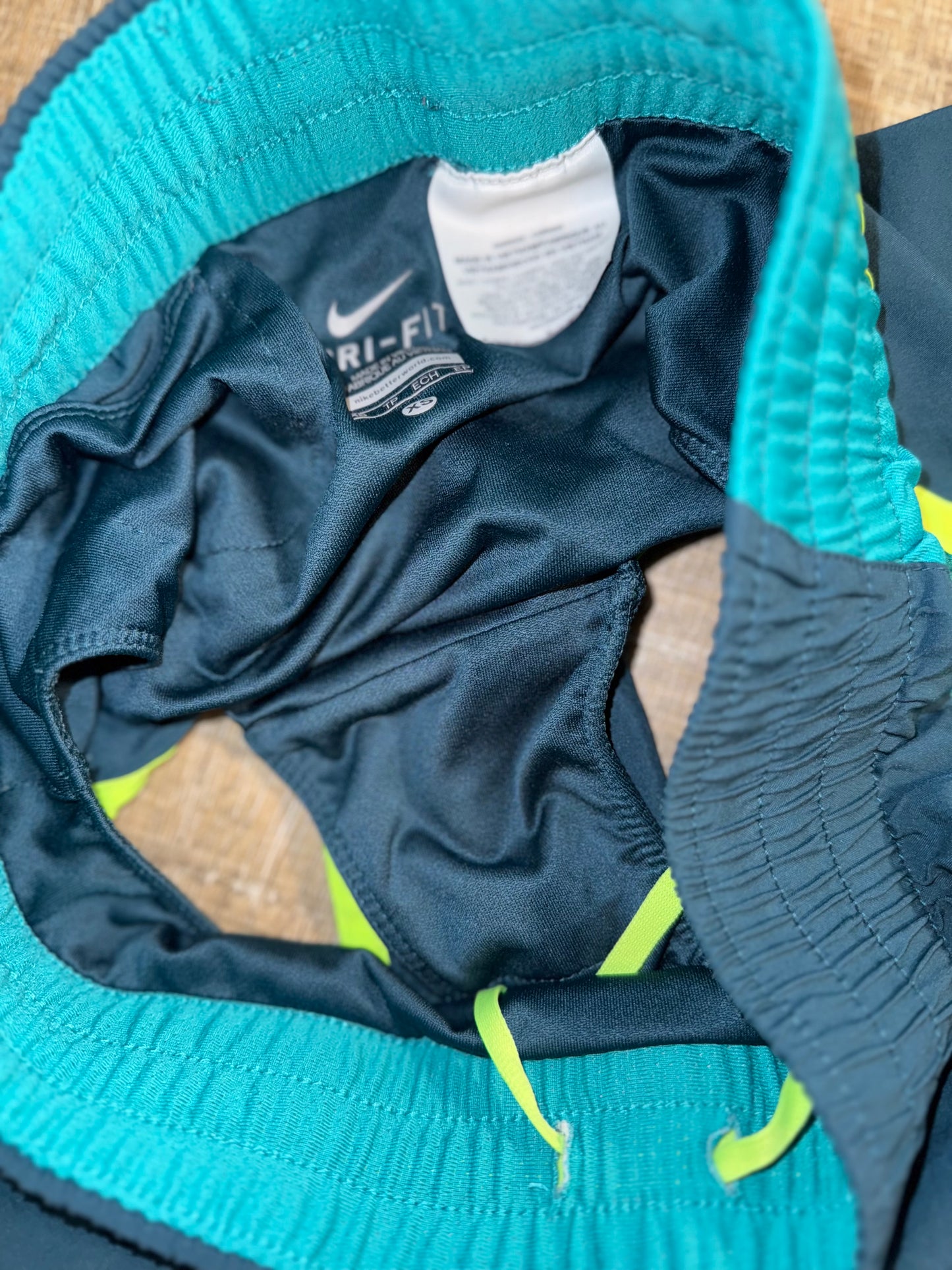 Nike (XS) Teal Dri-Fit Sporty Shorts with Built in Undies