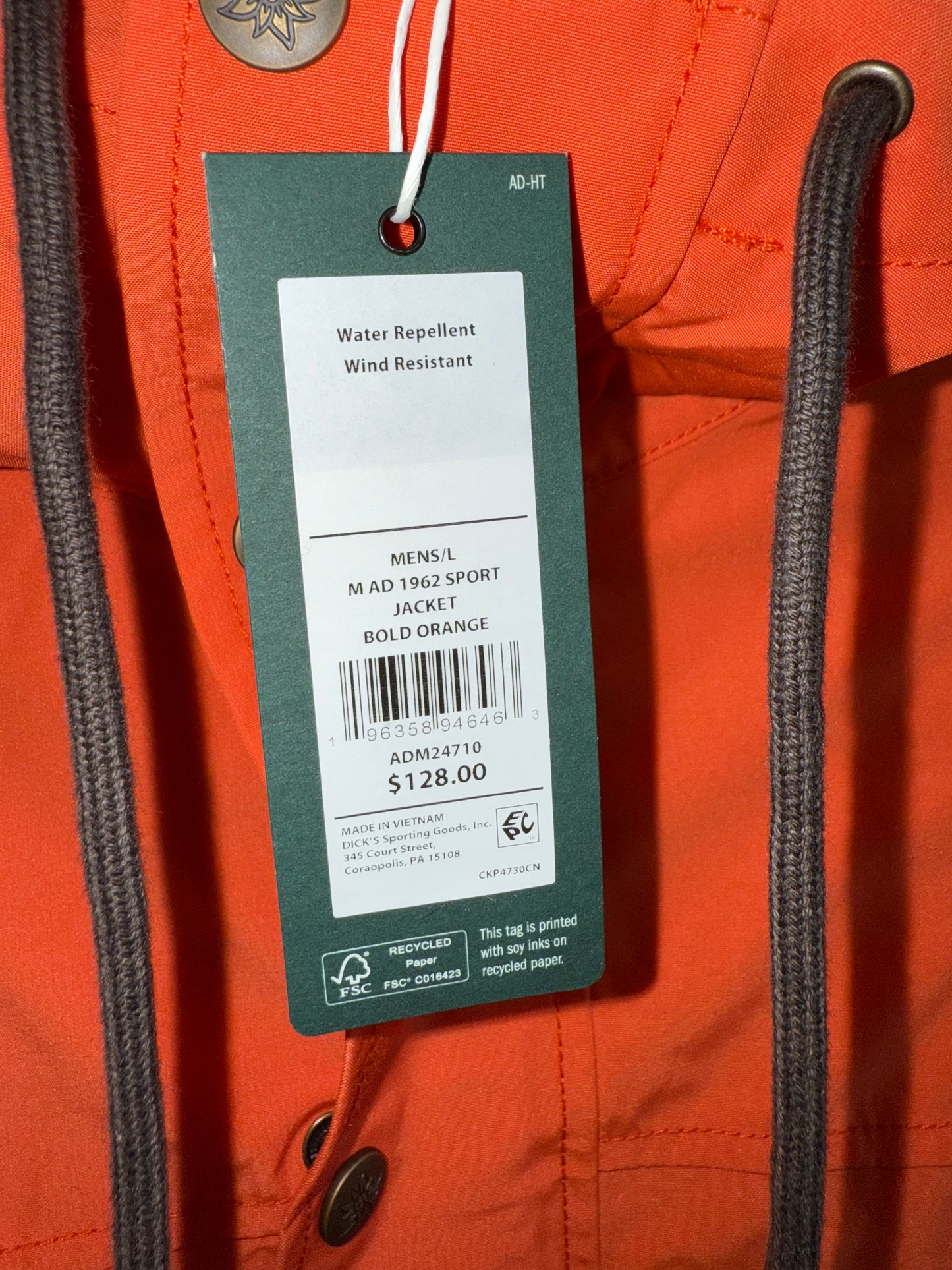 NWT Alpine Design (S/L/XL) Brand New Orange Rocky Mountain Rescue Patch Coat