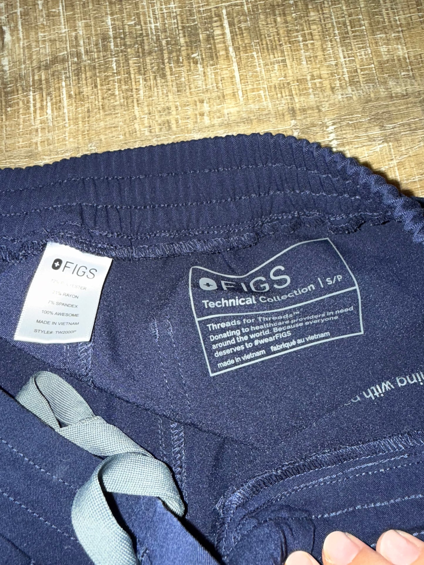 Figs (Small) Navy Blue Tied Pants
