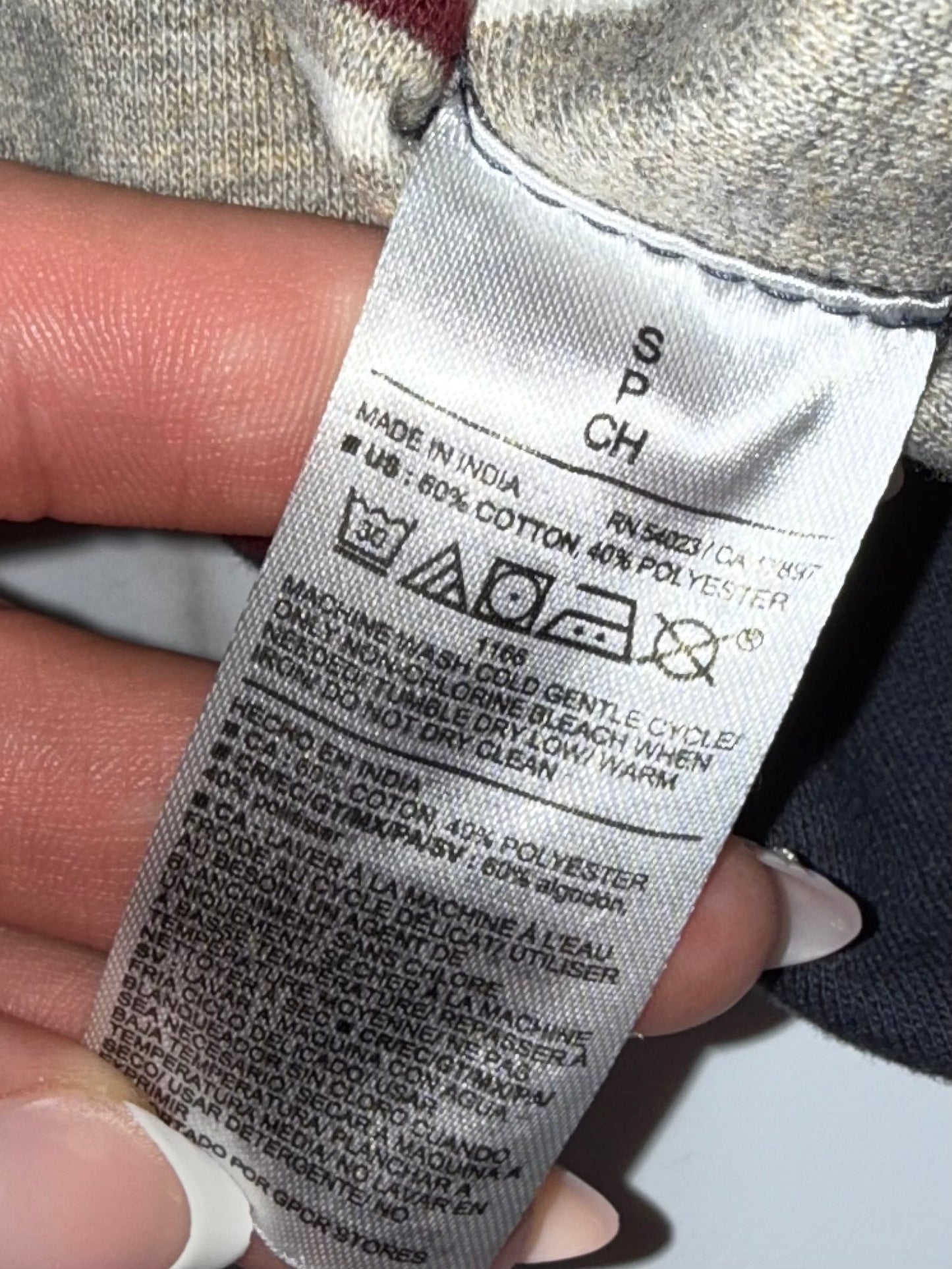 Old Navy (Small) Neutral Striped 3/4 Button Up with Corduroy Collar Quarter