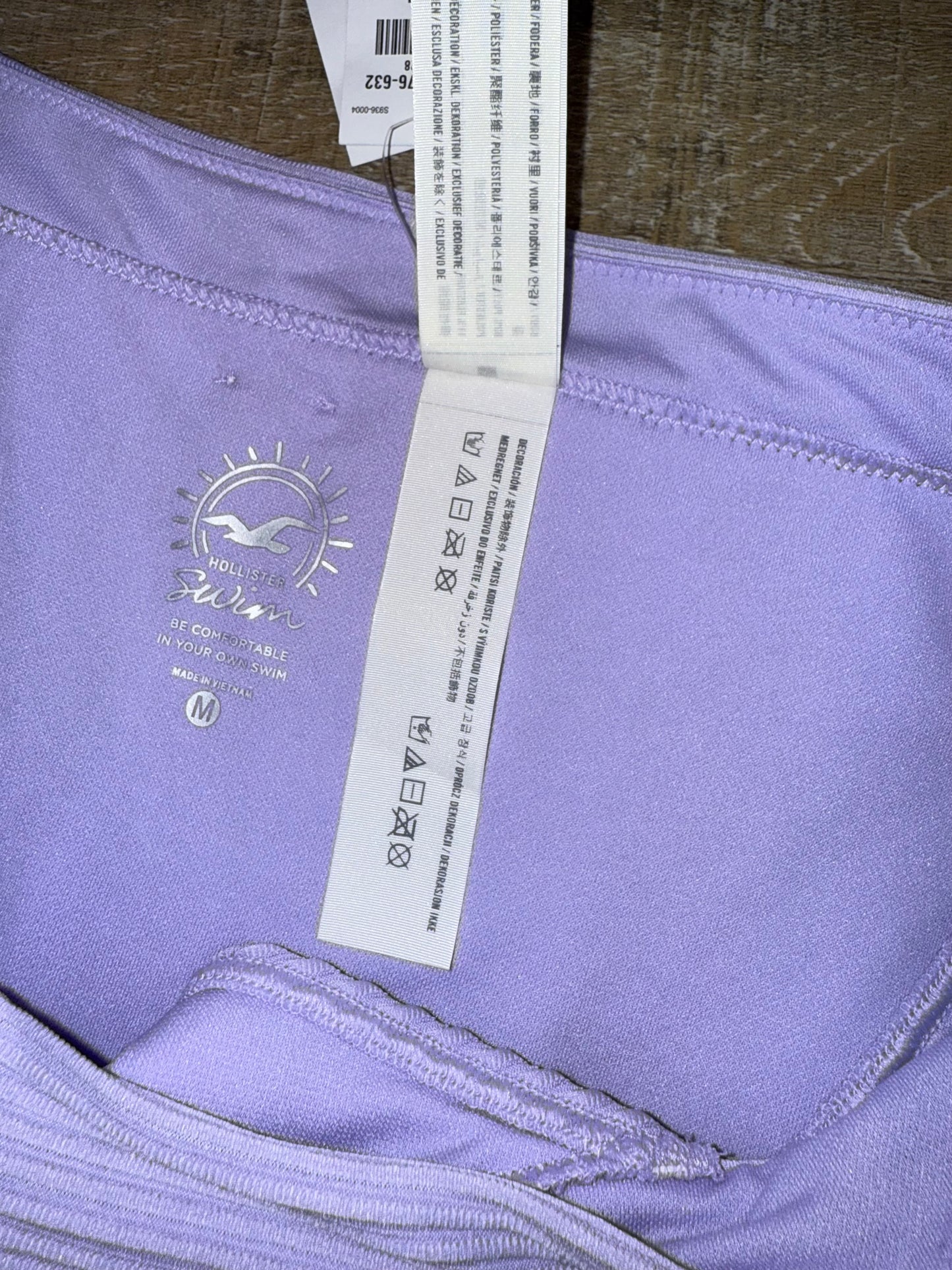 NWT Hollister (Medium) Brand New Purple Ribbed Bikini Swim Bottoms