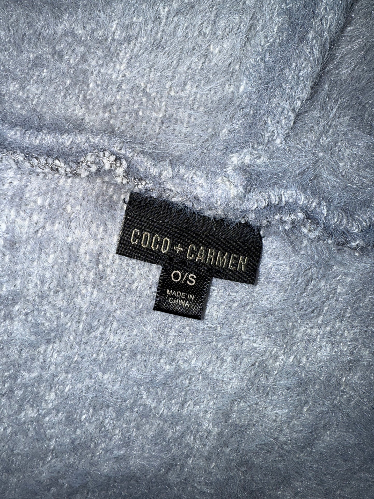 CoCo + Carmen (OS) Neutral Striped Soft Sweater Poncho with Hood