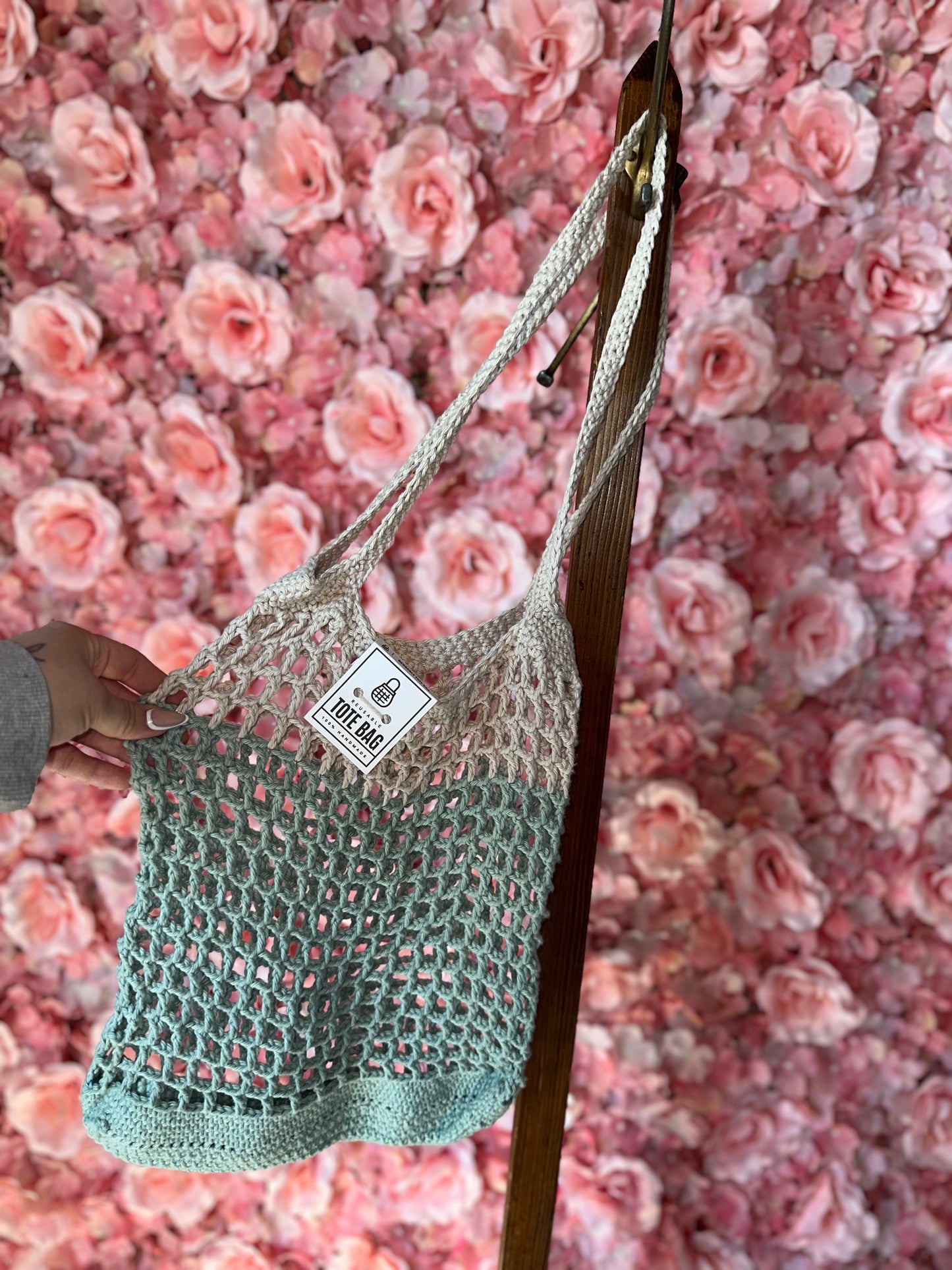 Handmade Crochet Farmers Market Tote Bag