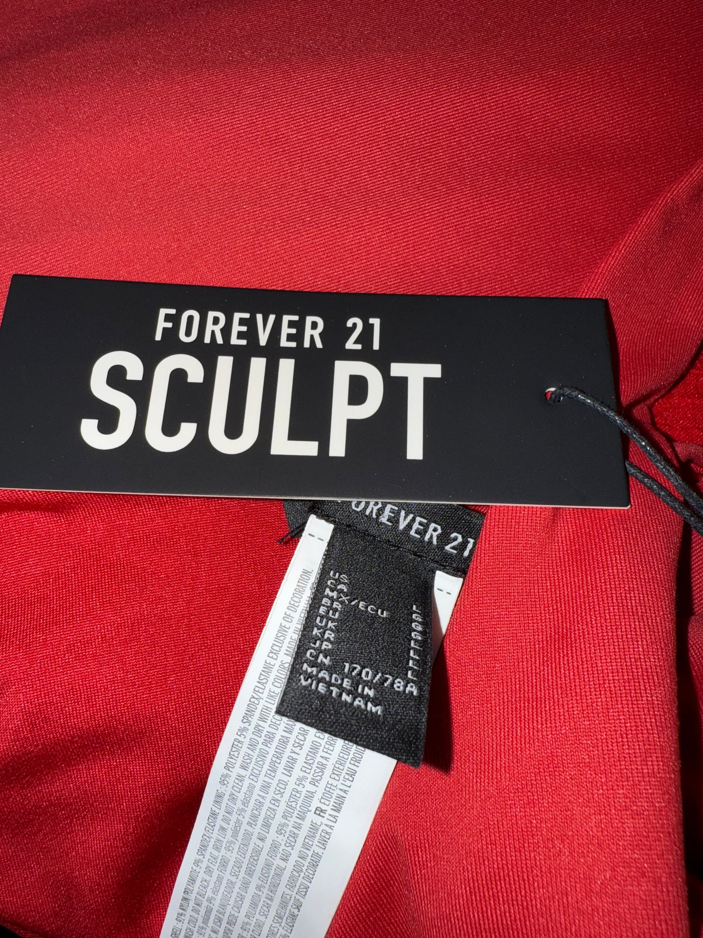 NWT Forever 21 (Large) Brand New Red Sculpt Tank Jumpsuit