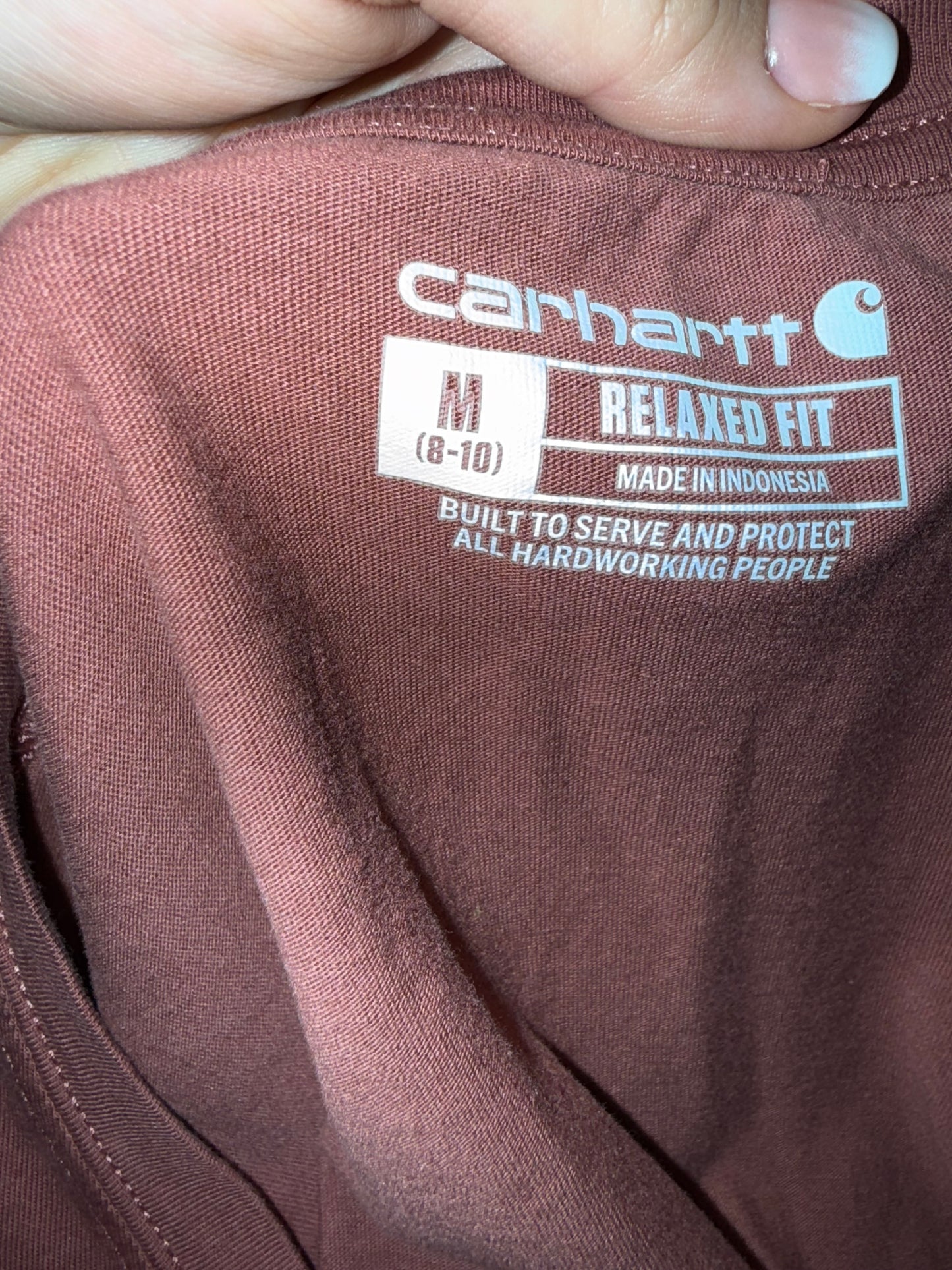 Carhartt (Medium) Coral V-Neck Relaxed Fit T-Shirt