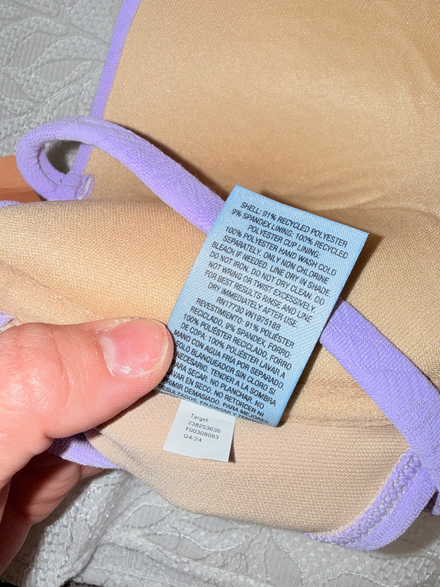 NWT Shade & Shore (34DD) Brand New Purple Light Lift Bikini Top