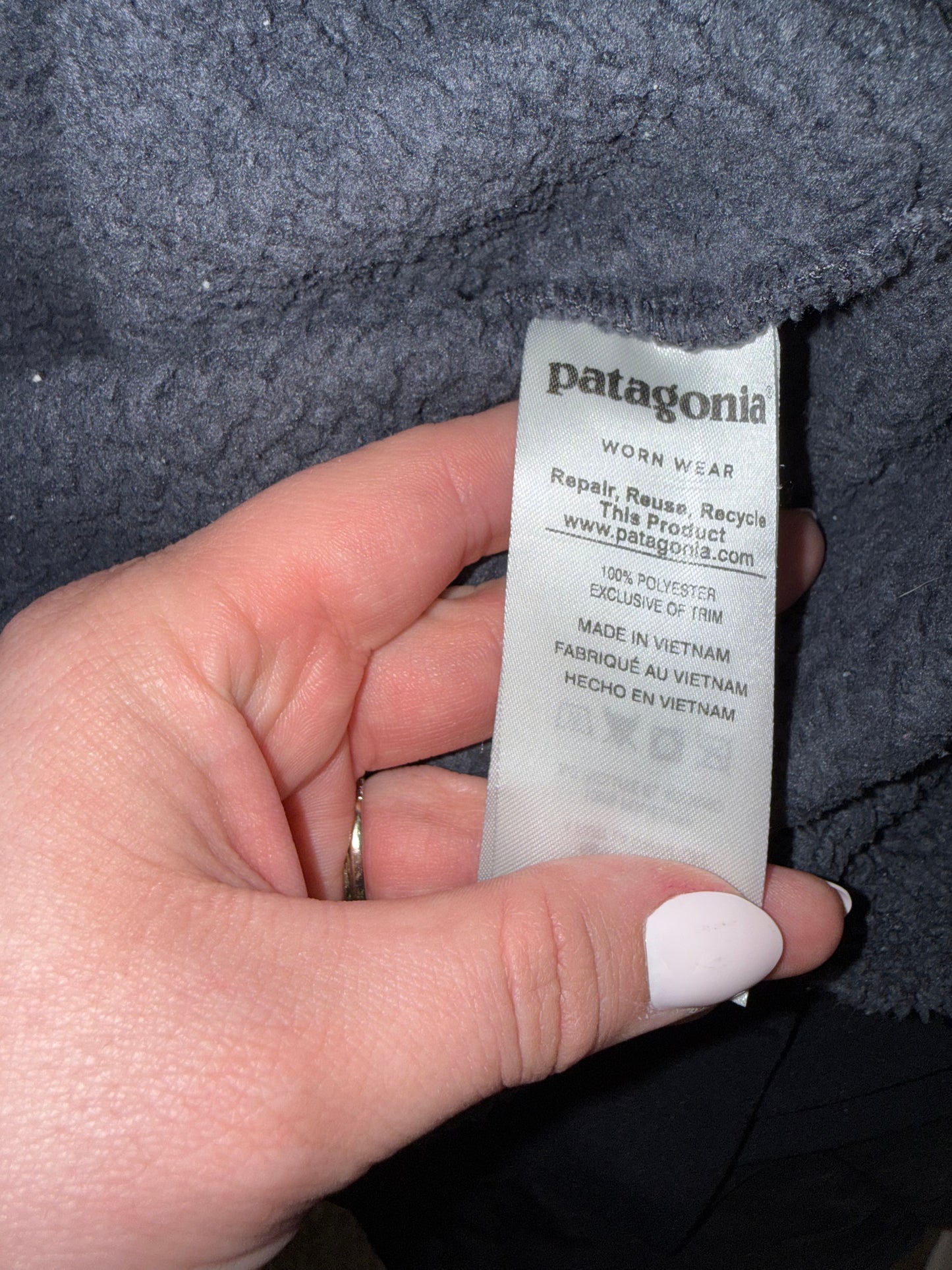 Patagonia (Medium) Navy Blue Sherpa 3/4 Zip Up Pullover Sweatshirt