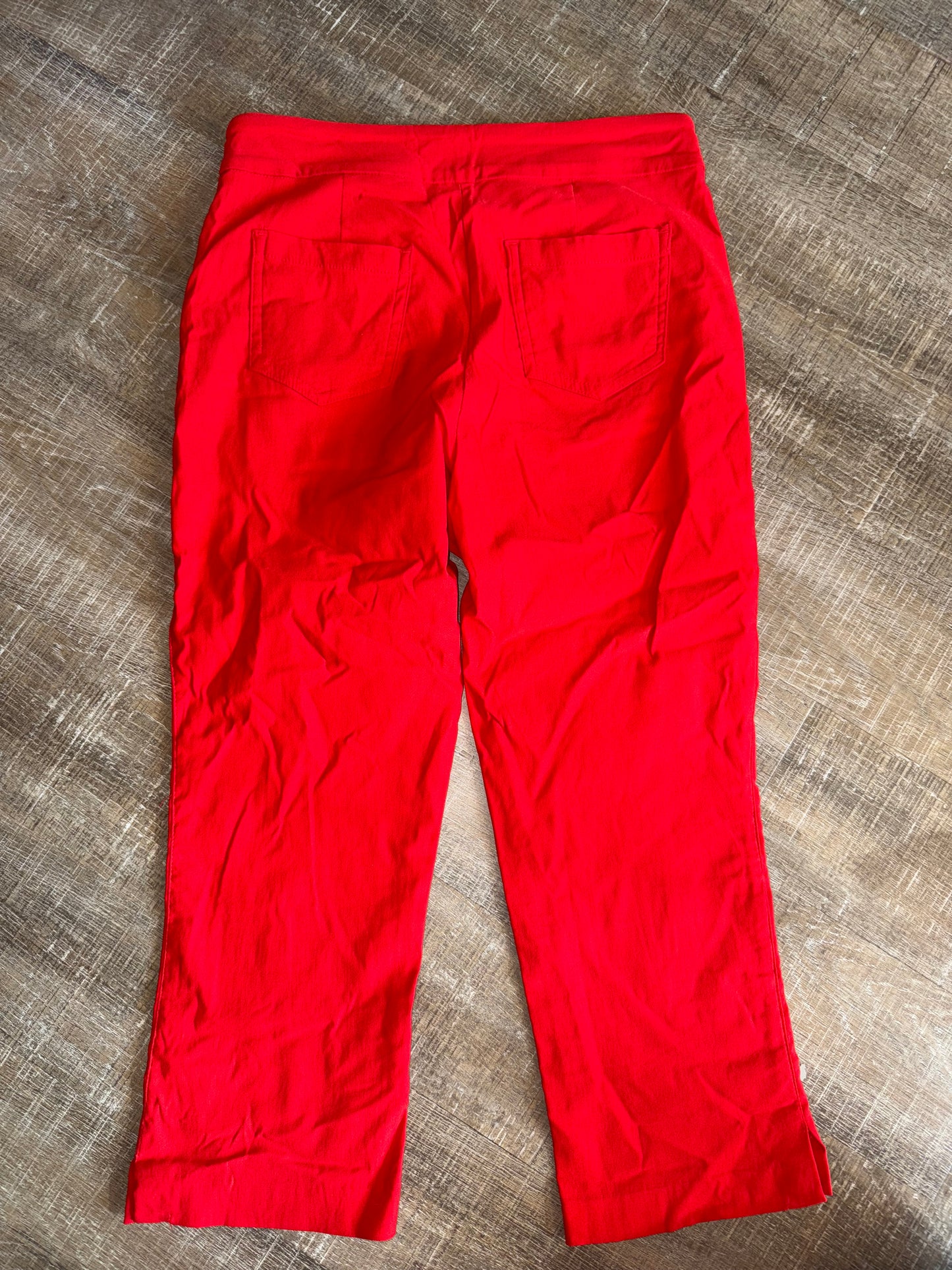 Tribal (6) Bright Red Cropped Slip On Dress Pants