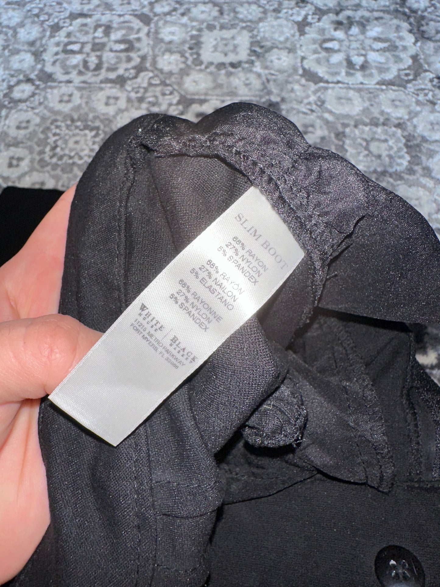 White House Black Market (0S) Black Bootcut Dress Pants with Stretch