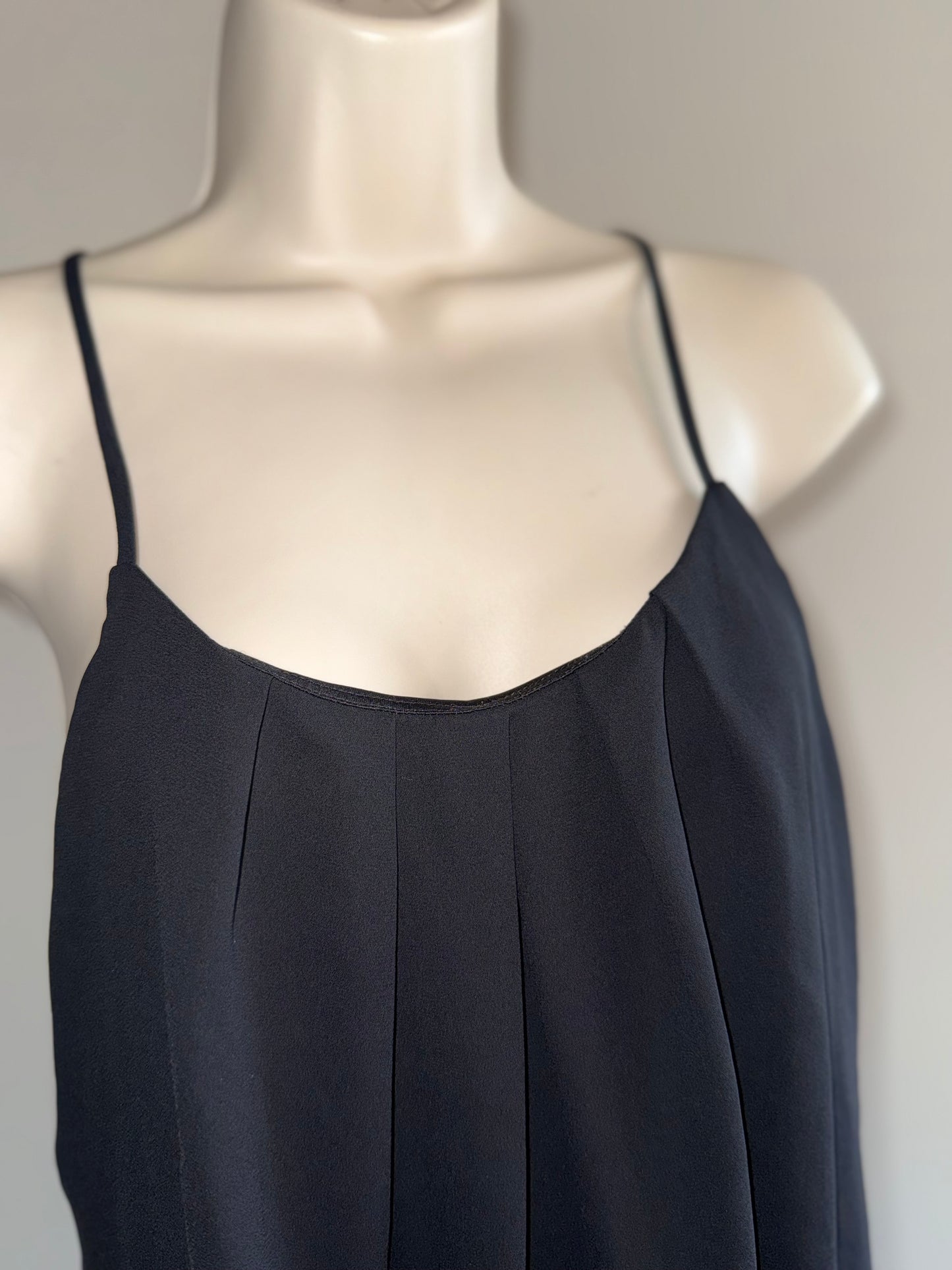 Express (Medium) Black Tank Top with Pleated Front