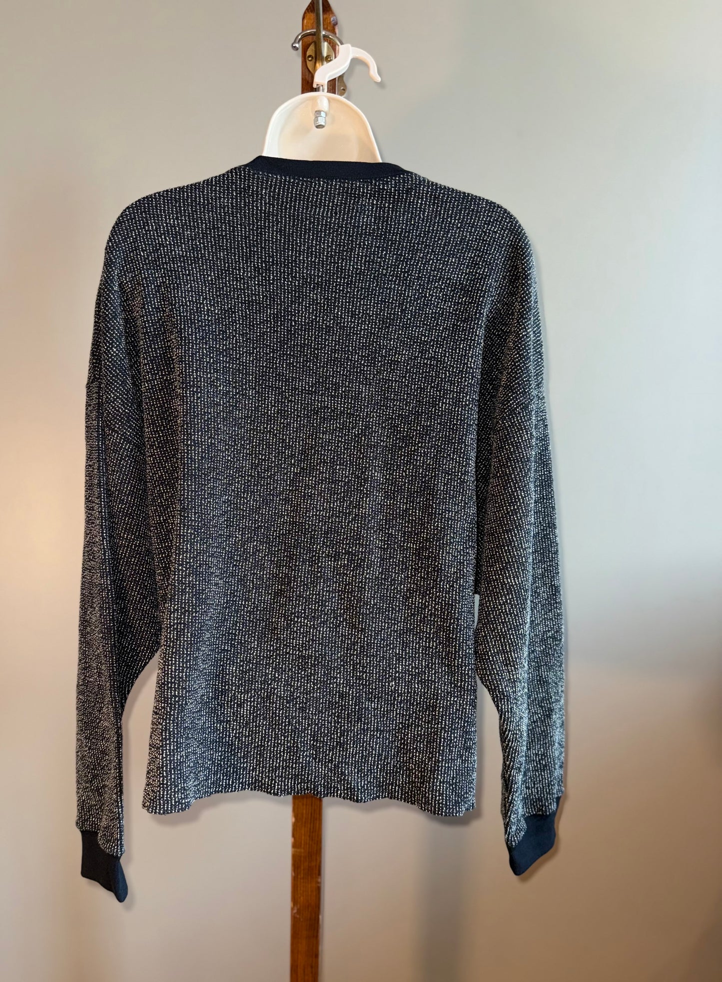 NWT Nike Yoga (Medium) Brand New Black/Grey Knit Cropped Crewneck Sweatshirt
