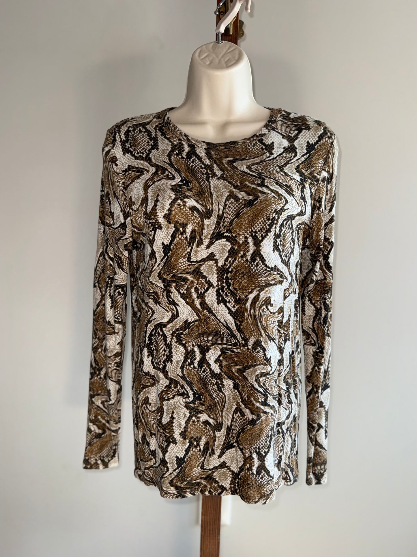 Michael Kors (Small) Brown Snake Scale Pattern Long Sleeve