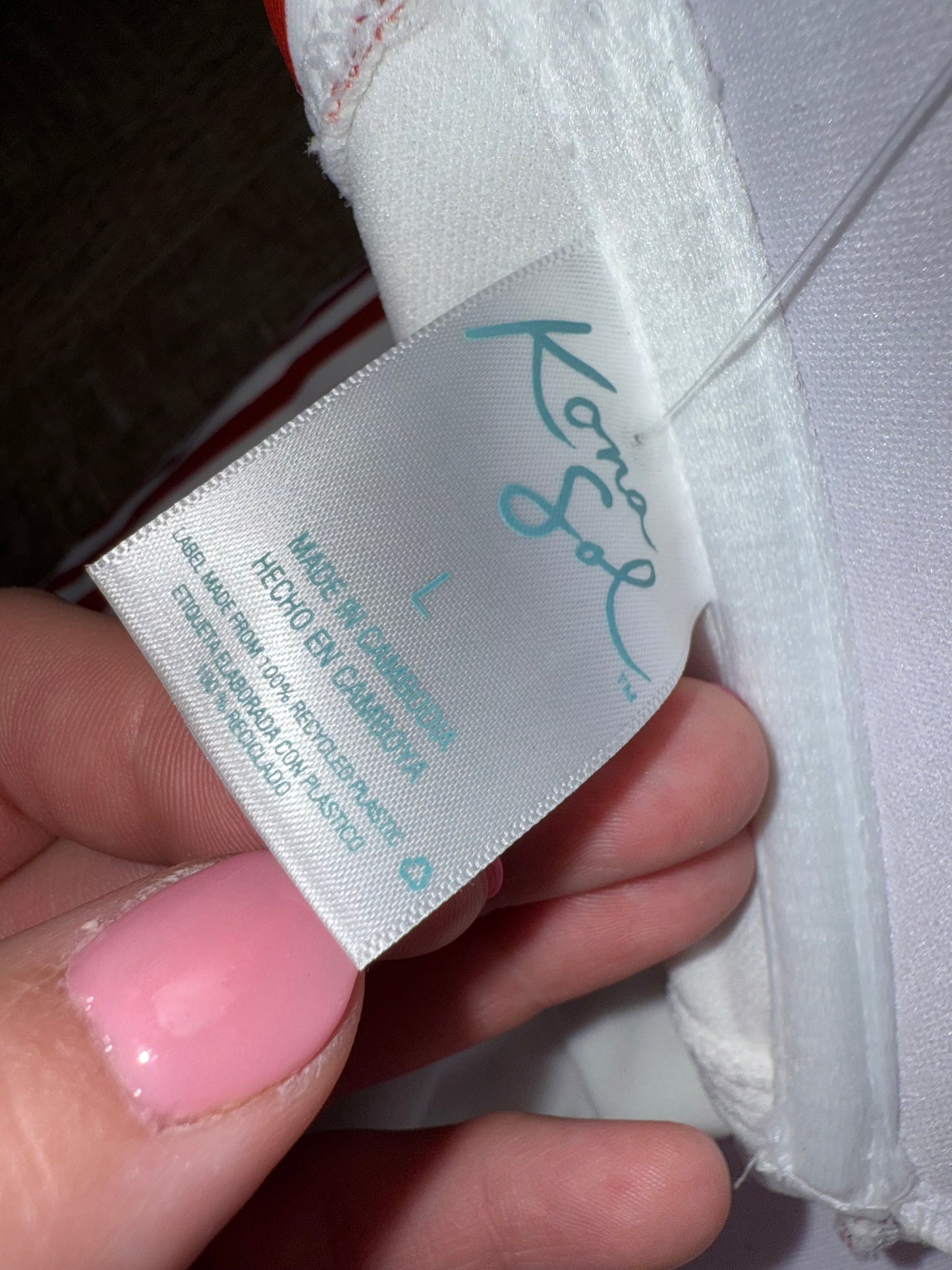 NWT Kona Sol (Large) Brand New Brown/White Striped Strapless One Piece Swimsuit