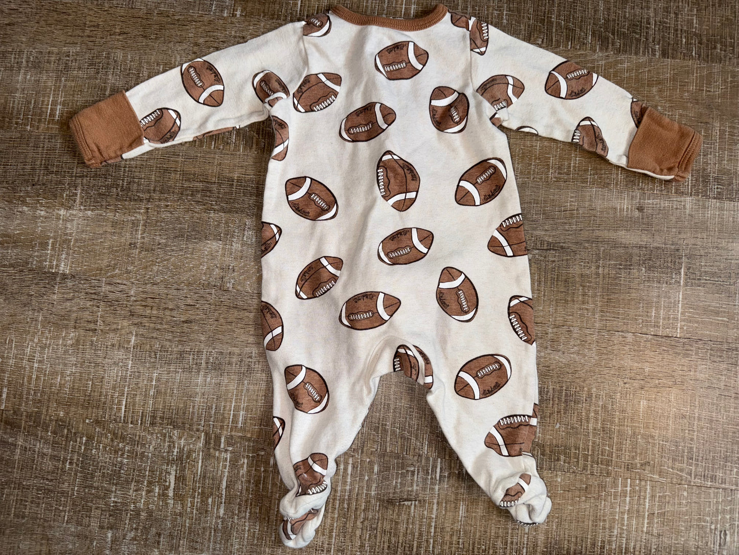 Wonder Nation (0-3Months) Football Themed Neutral Sleepwear Onesie