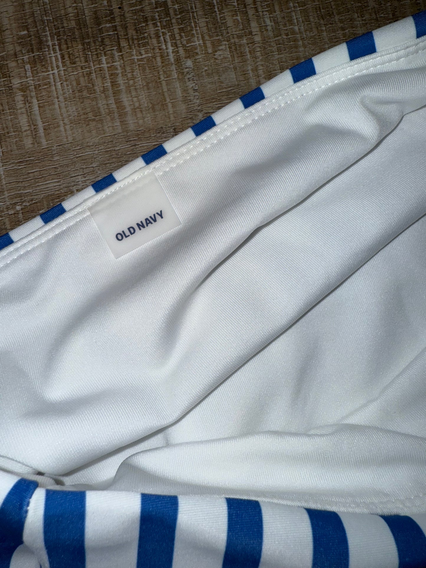 NWT Old Navy (XS) Brand New Blue and White Striped High Waisted Swim Bottoms