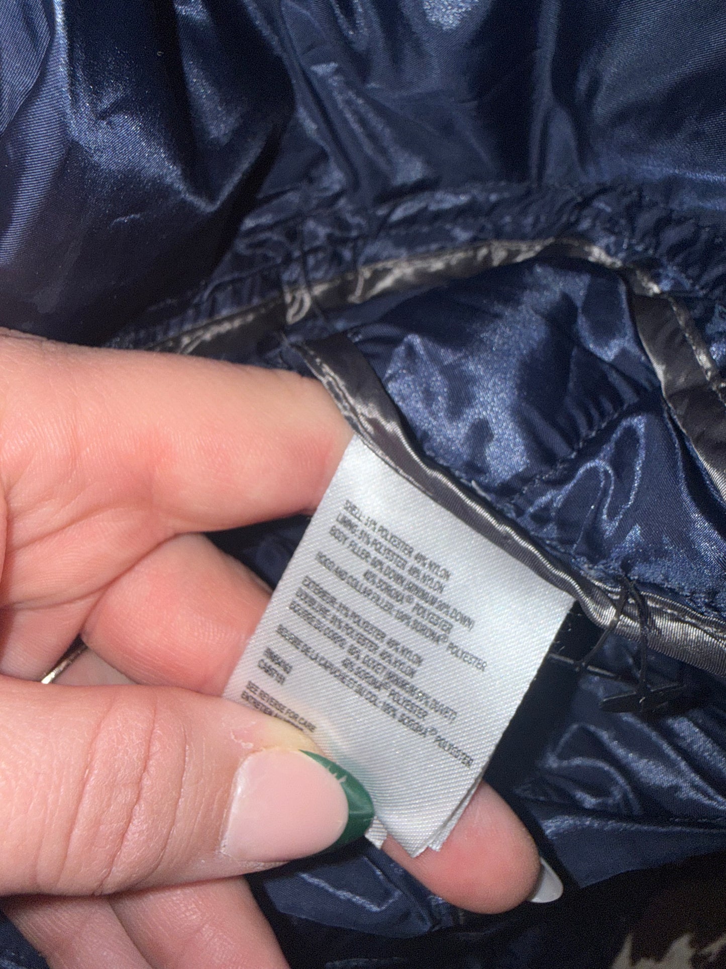 Calvin Klein (Medium) Blue Warmth Factor Packable Zip Up Coat