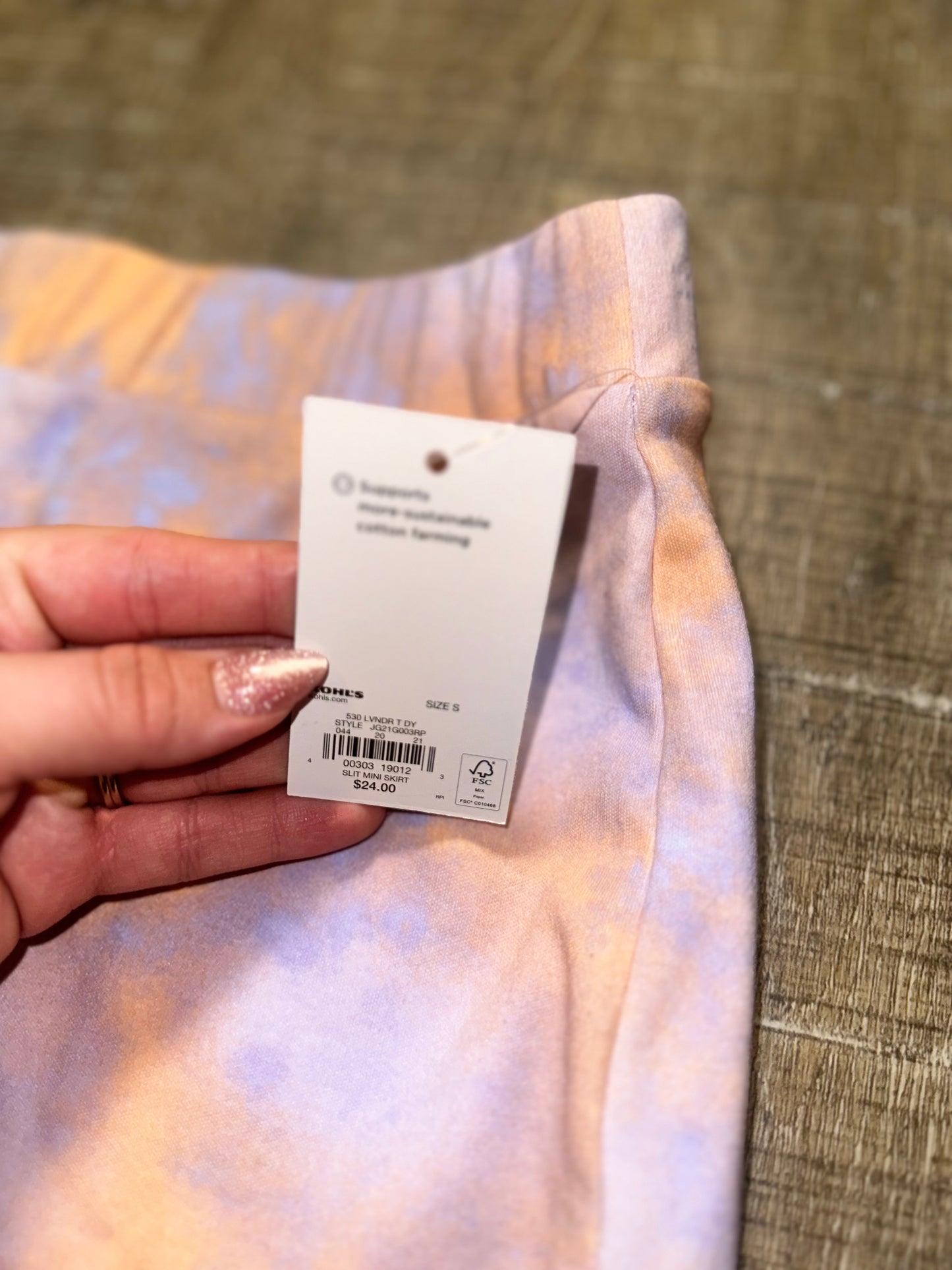 NWT SO (Small) Brand New Purple//Orange Tie Dye Mini SweatSkirt with Stretch