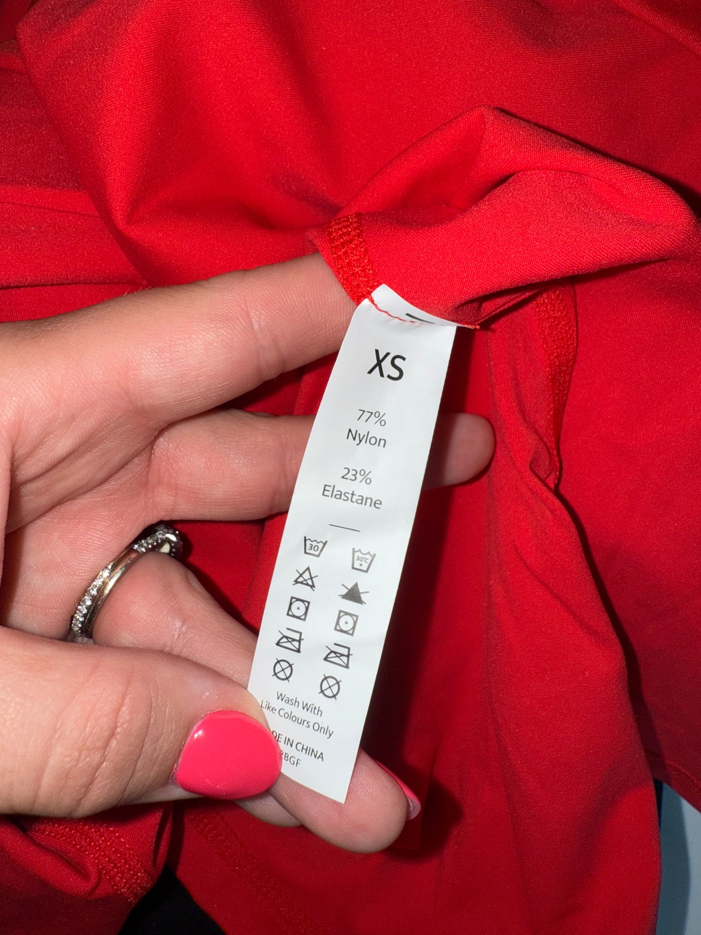 (XS) Red Midi Sporty Dress with Built in Spandex