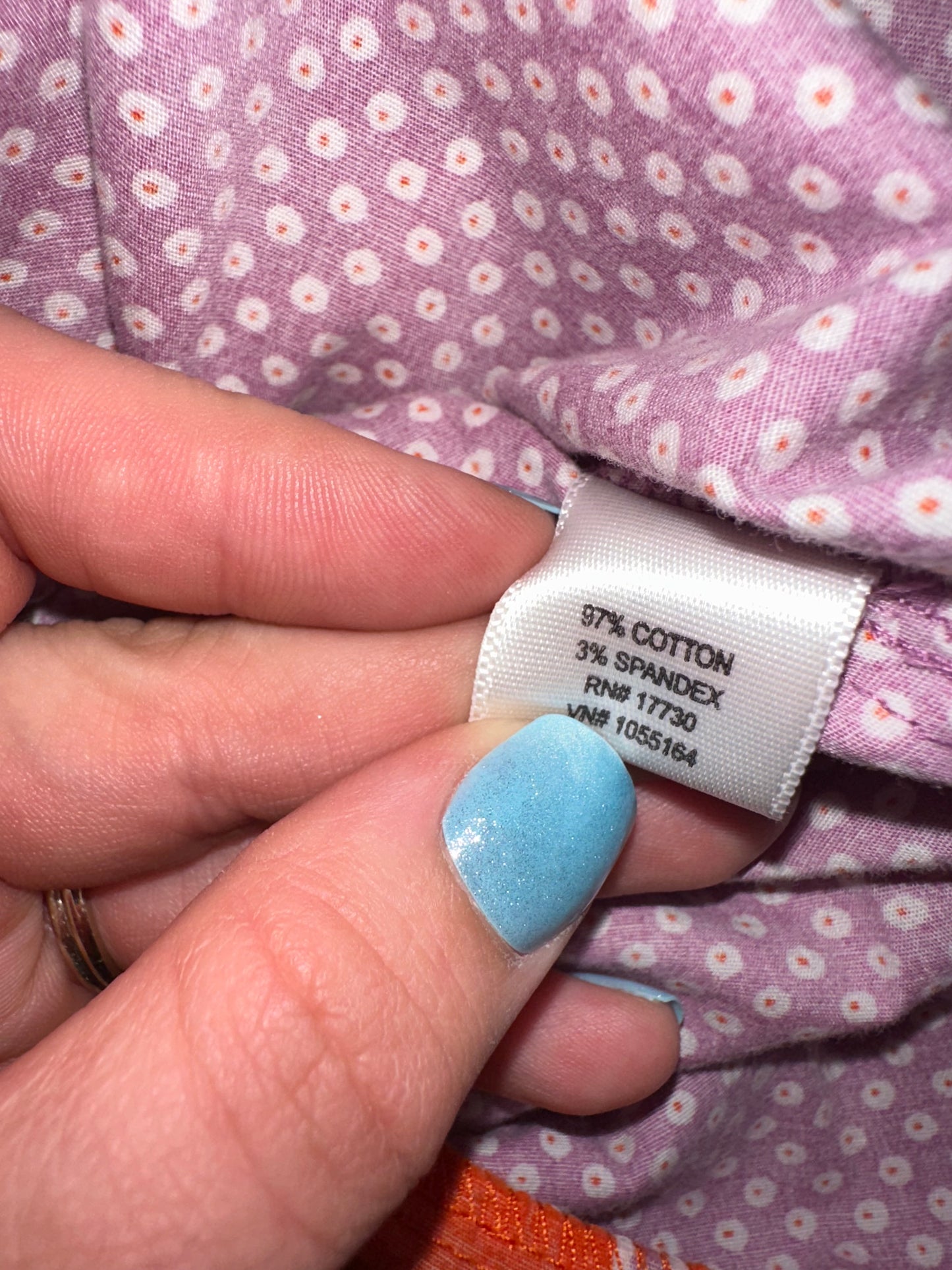 Isaac Misrahi (4) Pink and Orange Pattern Midi Quarter Button Up Collar Dress