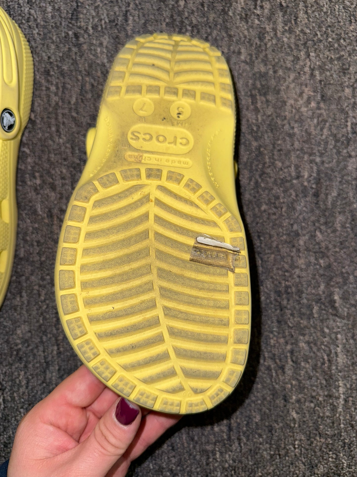 Crocs (7 Women's OR 5 Men's) Yellow Crocs
