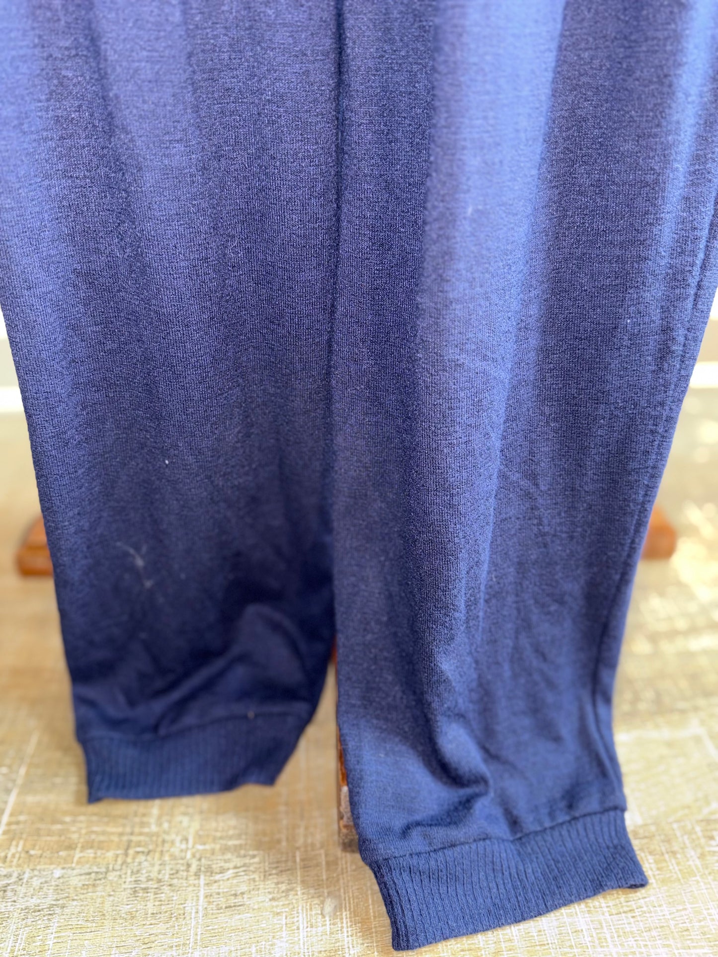 Gap (Small) Navy Blue Soft Jumpsuit with Pockets & Buttoned V-Neck