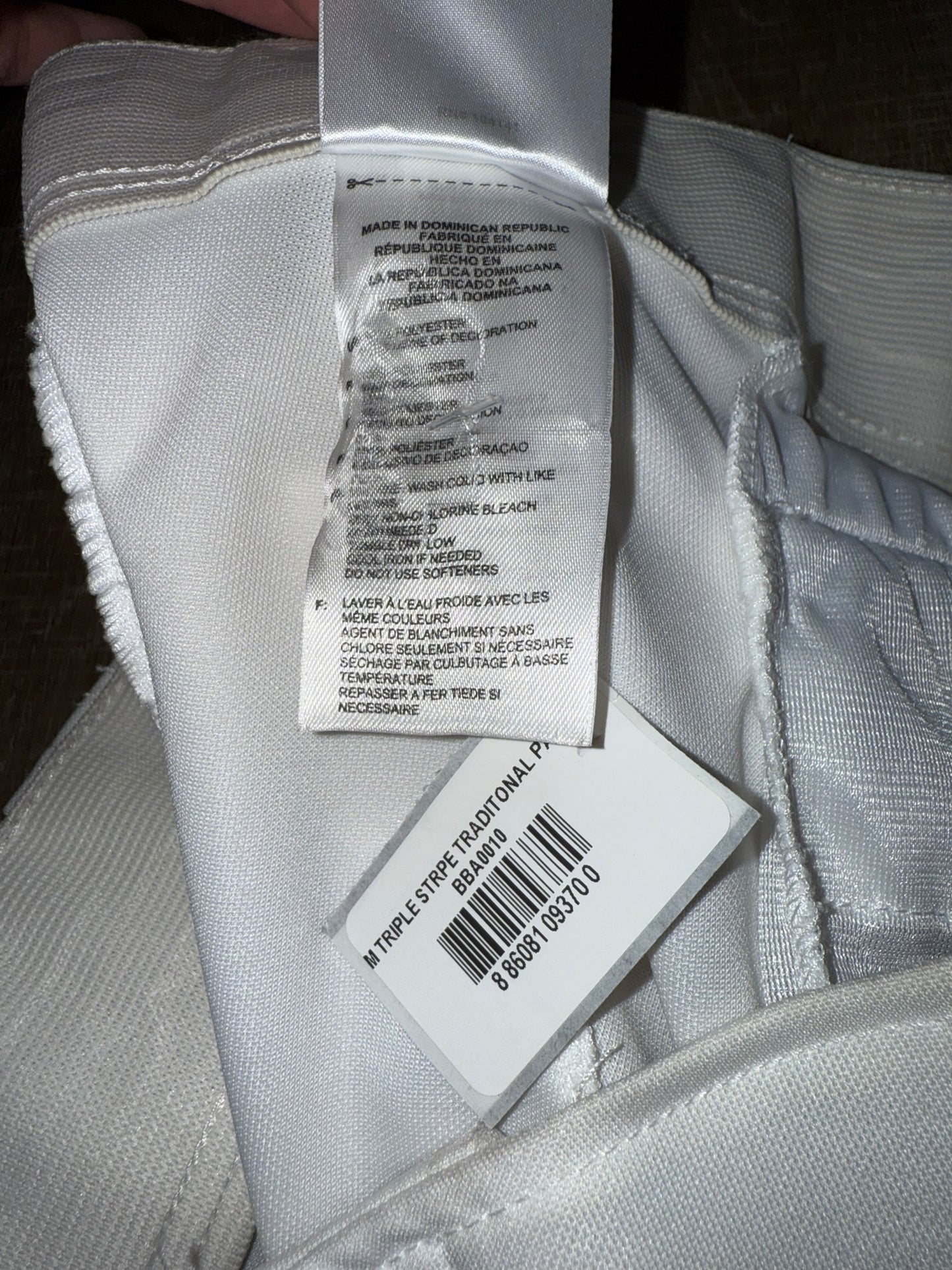 adidas (XL) White Traditional Baseball Pants