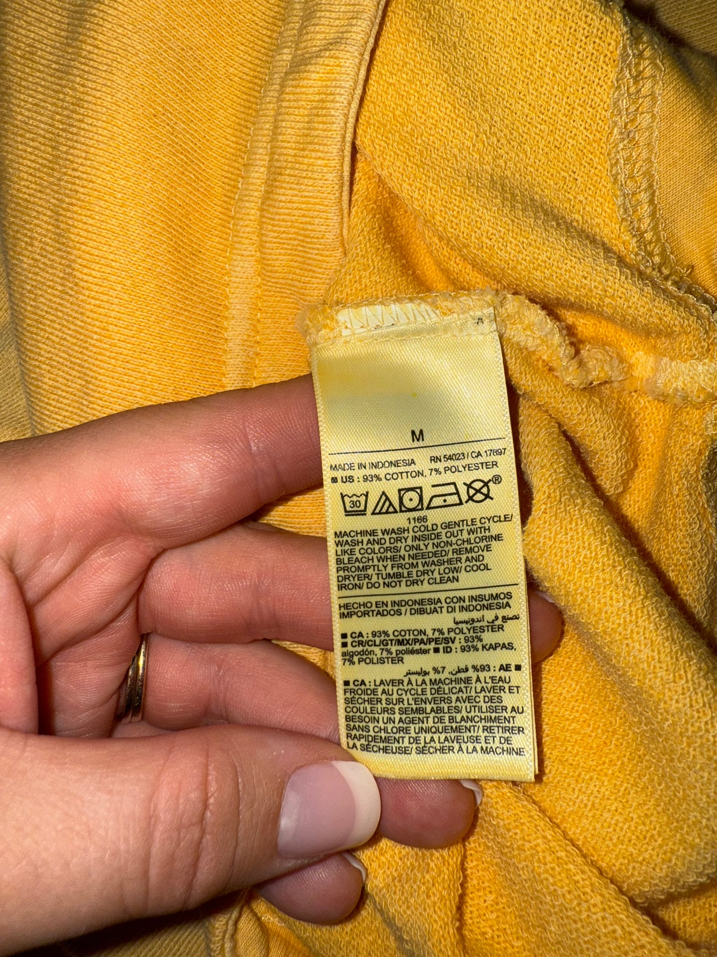 Old Navy (Medium) Yellow V-Neck Hoodie
