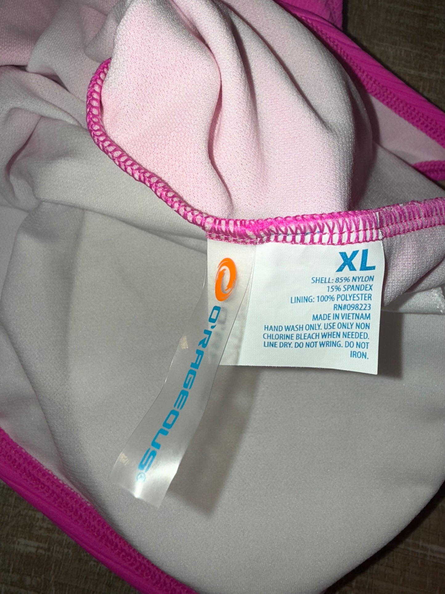 NWT O'rageous (XL) Brand New Pink Ribbed One Piece Swimsuit