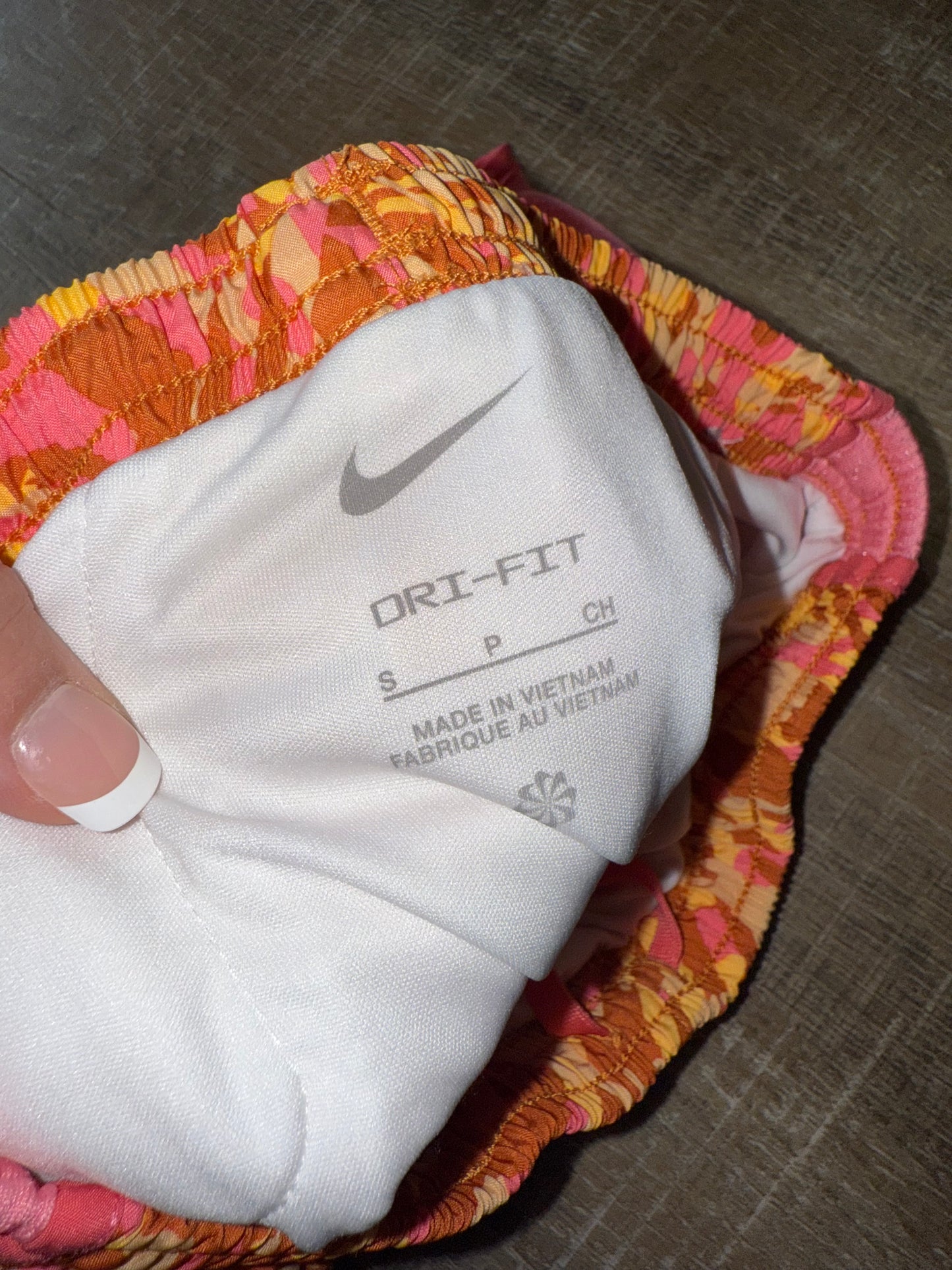 Nike (Kids Small) Orange//Pink Pattern Dri Fit Shorts