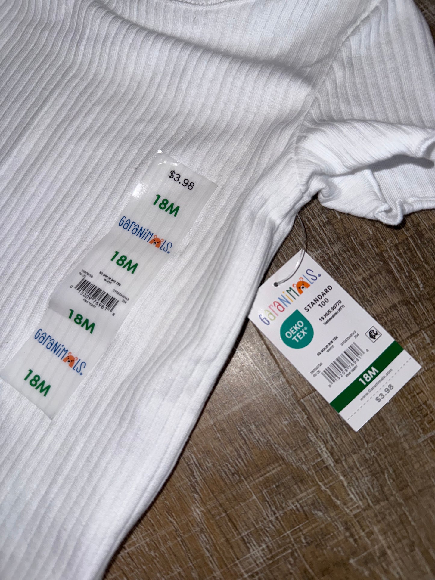 NWT Garanimals (18 Months) Brand New Ribbed Short Sleeve Tee with Ruffle Trim