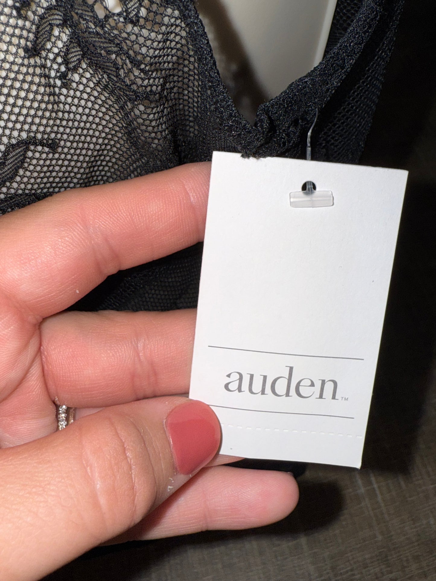 NWT Auden (Large) Brand New Black Lace Thong Bodysuit