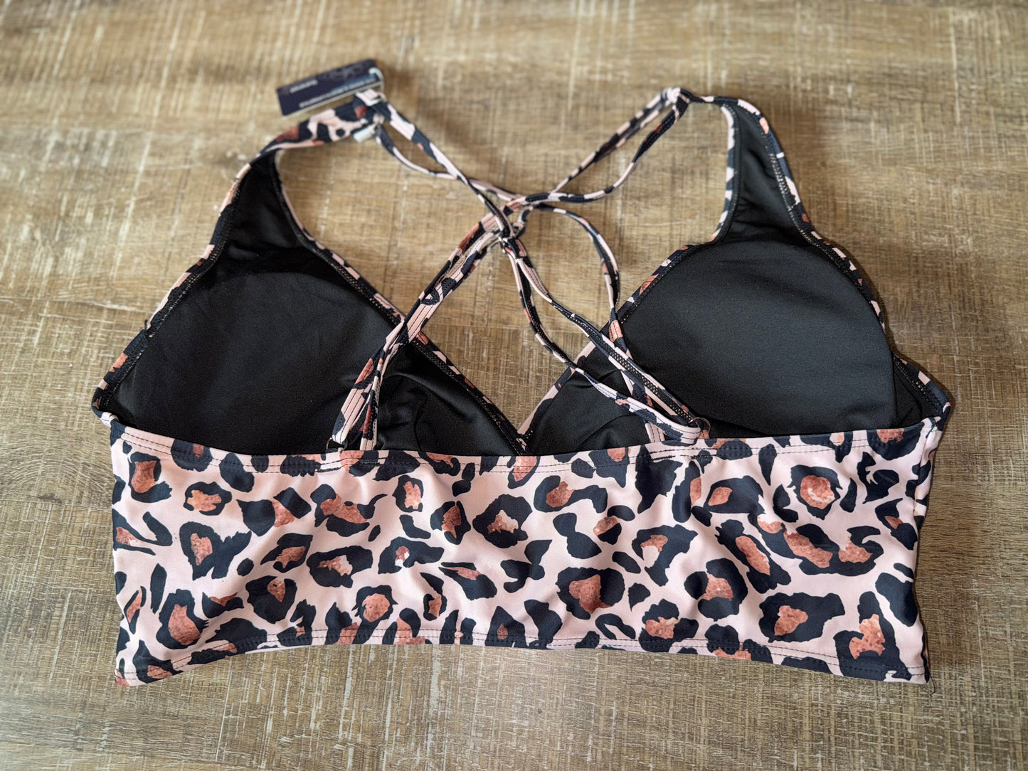 NWT Summer Mac (18W) Brand New Neutral Cheetah Print Swim Bikini Top