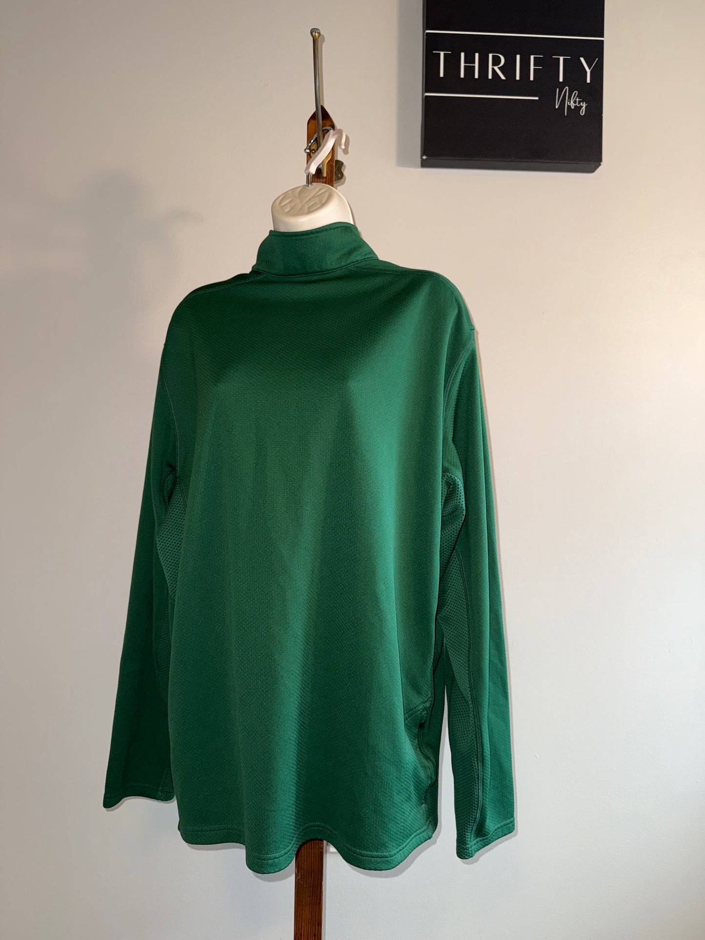 Nike (XXL) Green 3/4 Zip Up Dri Fit Pullover