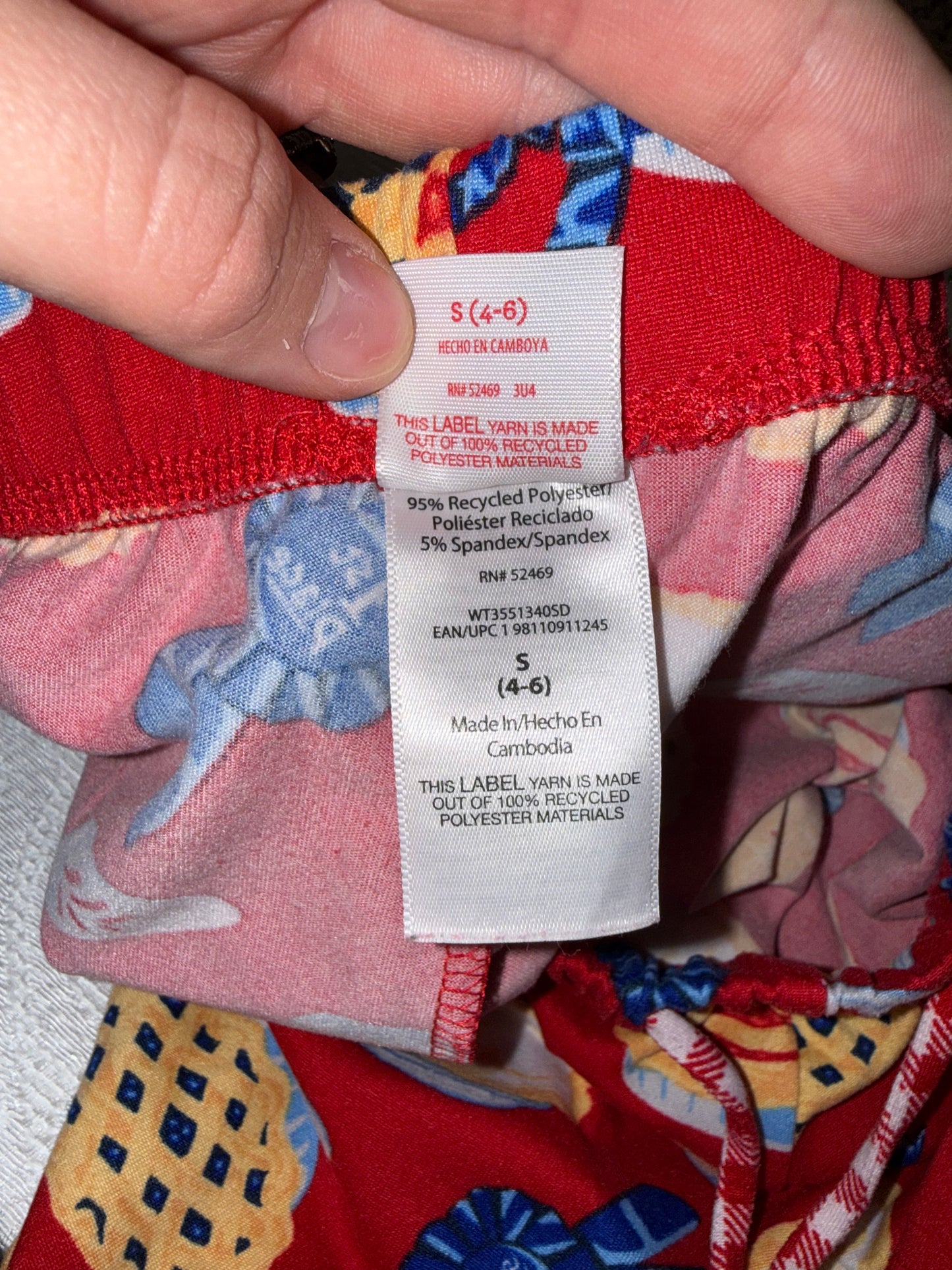 Celebrate Patriotic (Small) Red & Blue American Pie Pj Shorts & Button Up Set