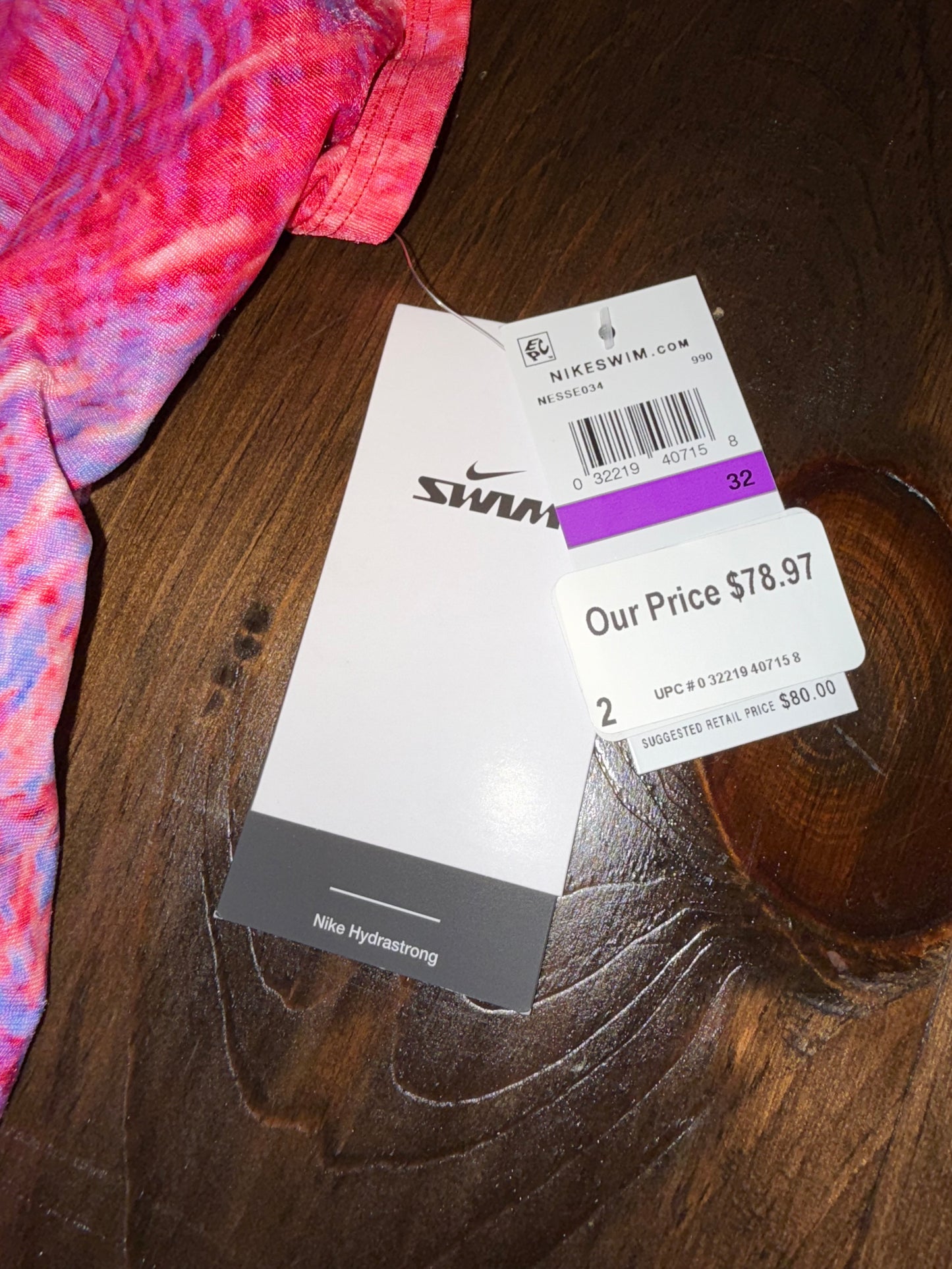 NWT Nike (32) Brand New Pink Tie Dye US Olympic Team One Piece Swimsuit
