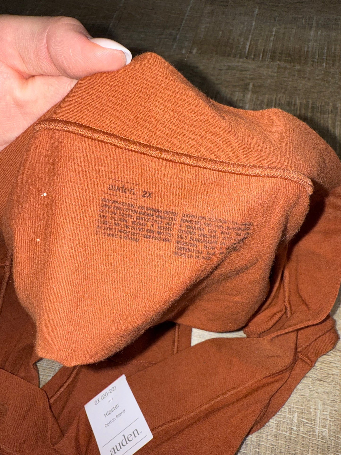 NWT auden (2X) Brand New Burnt Orange Hipster Style Undies
