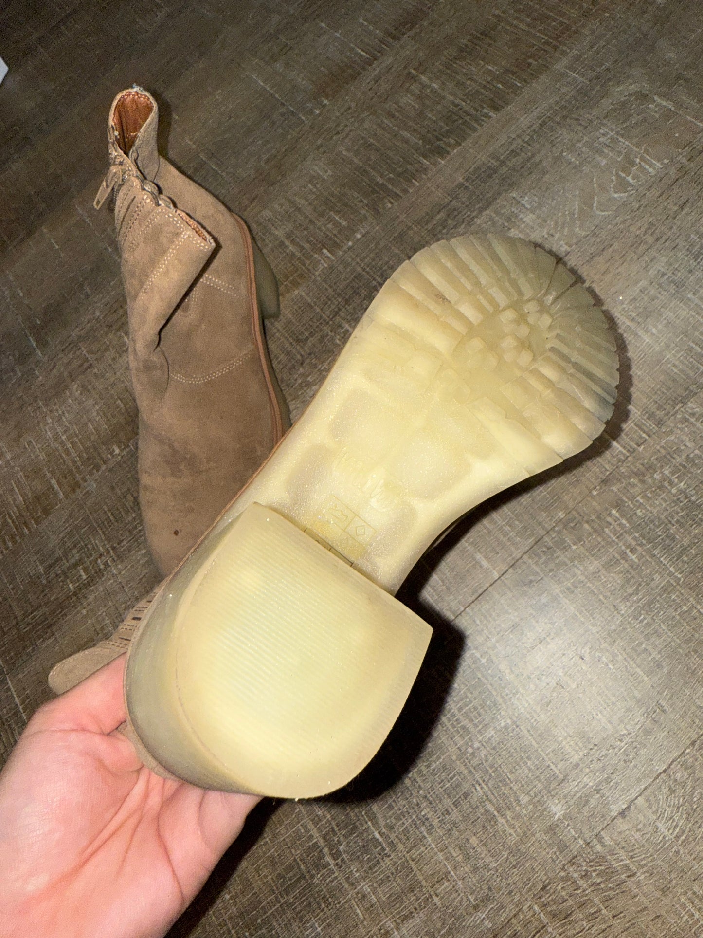 (8) Tan Heeled Ankle Boots