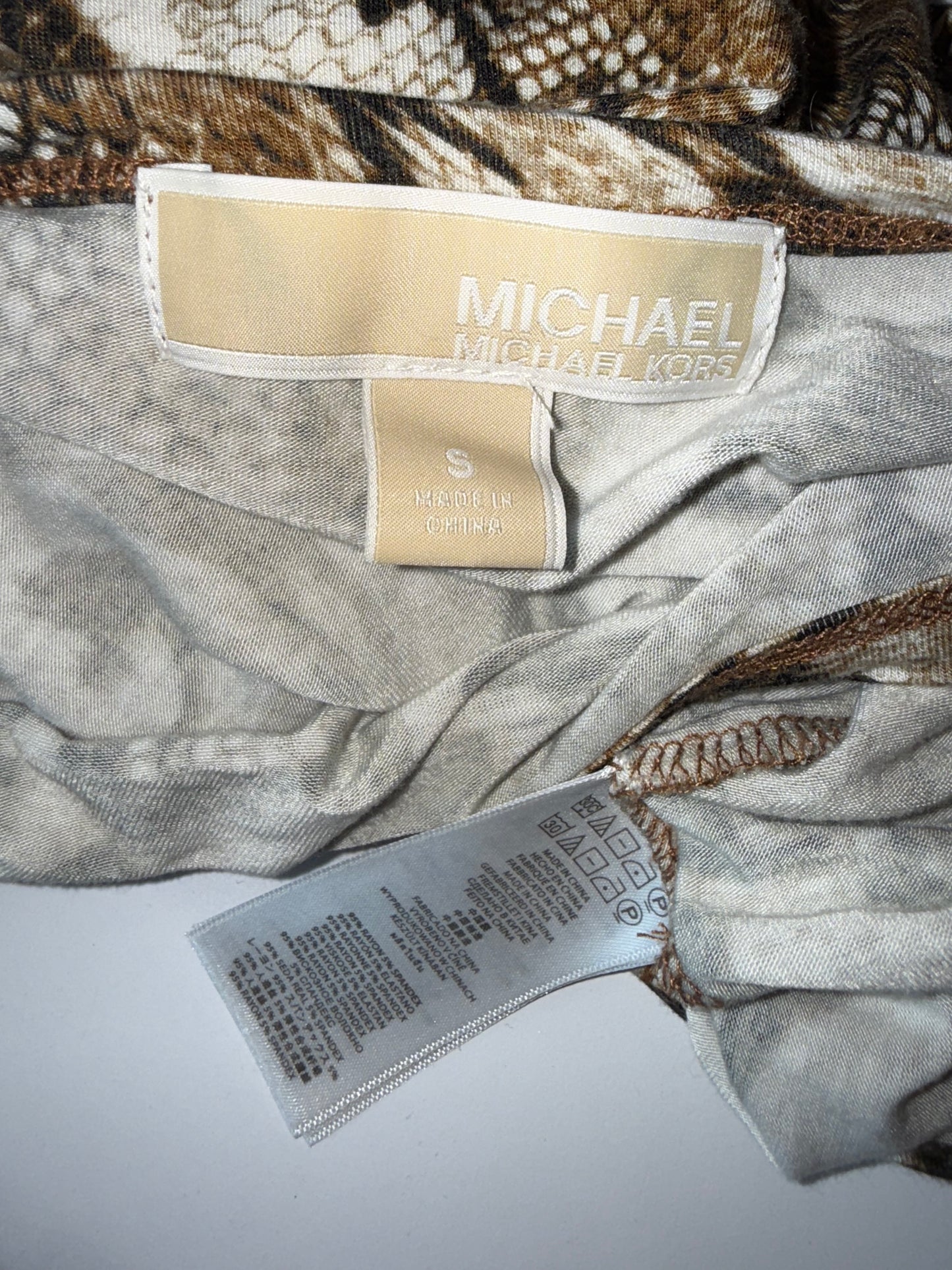 Michael Kors (Small) Brown Snake Scale Pattern Long Sleeve