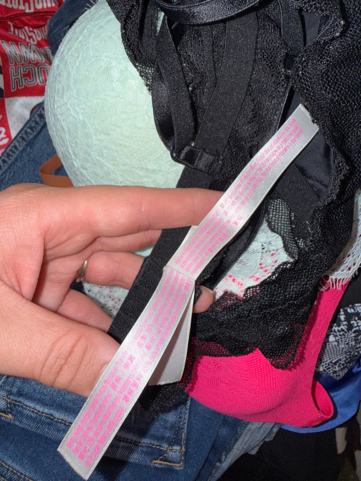PINK Victoria's Secret (XS) Black Lace Triangle Bralette