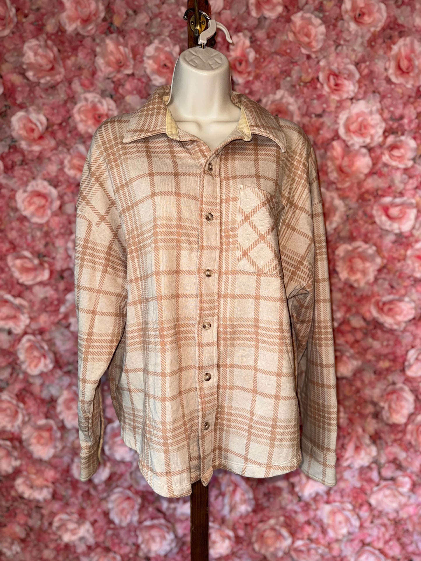 PINK Victoria's Secret (XS) Neutral Flannel Shacket