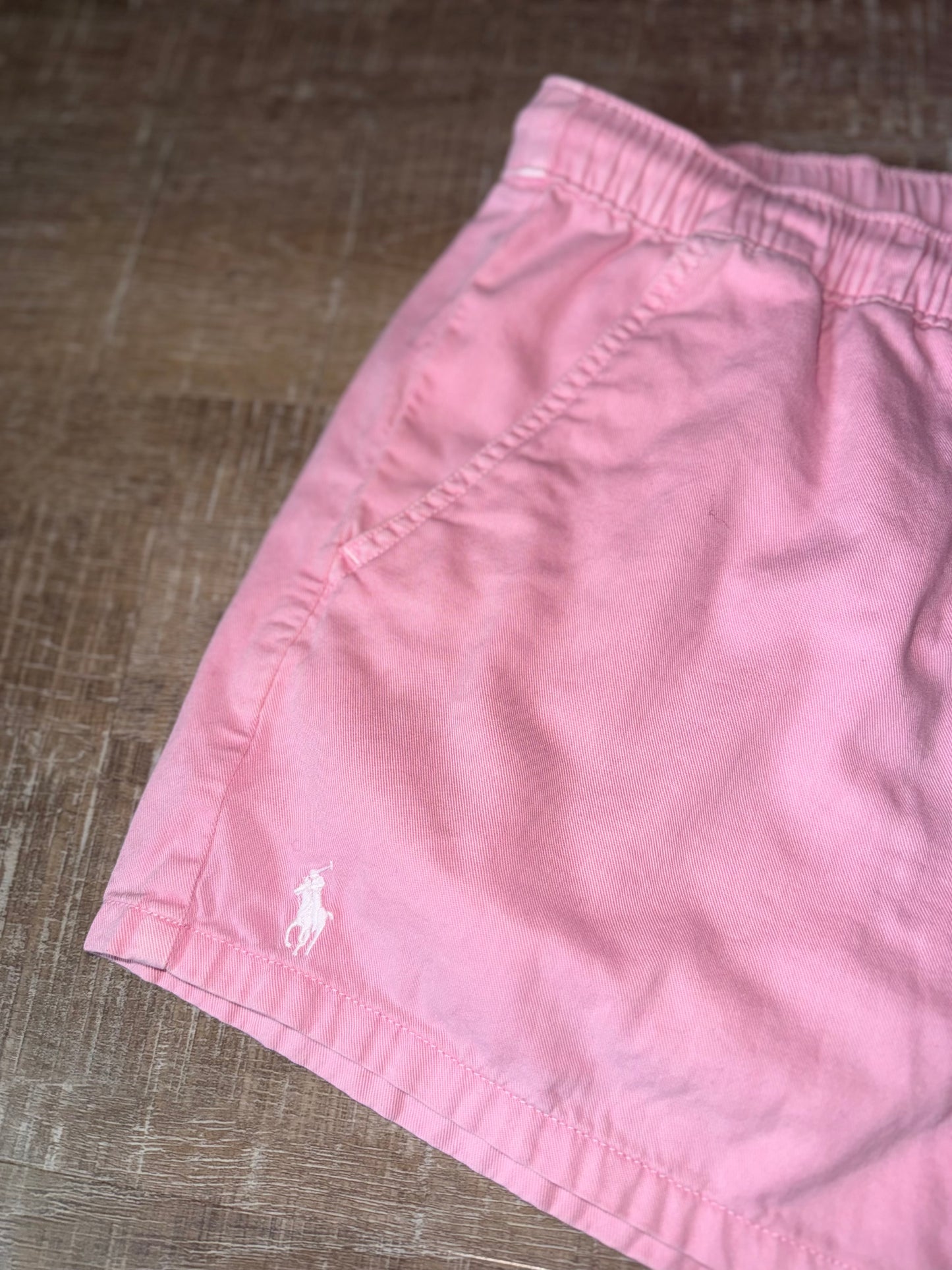 Polo Ralph Lauren (Large) Womens Pink Pony Logo Drawstring Shorts w Pockets