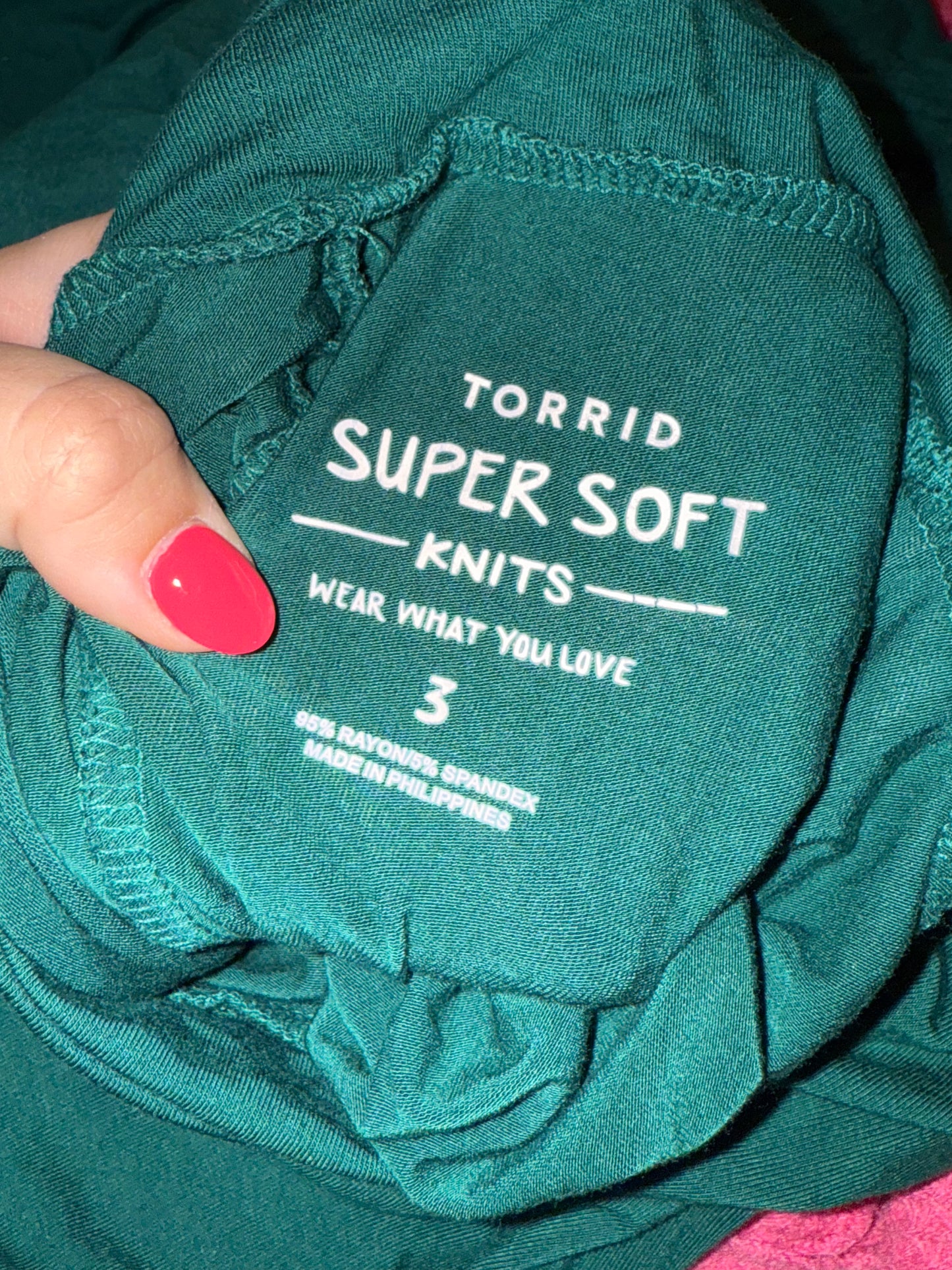 Torrid (3) Green Super Soft Knits Turtleneck Short Sleeve Blouse