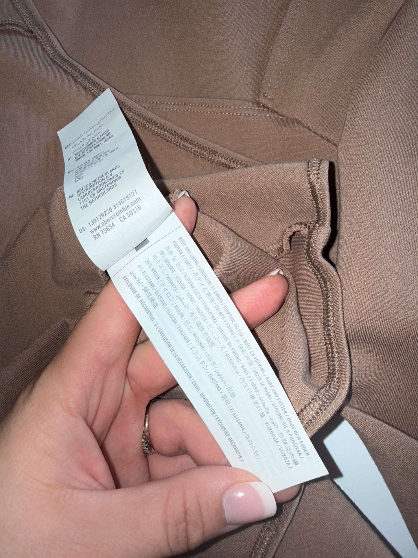 Abercrombie & Fitch (Medium) Soft A&F Collection Brown Long Sleeve Bodysuit