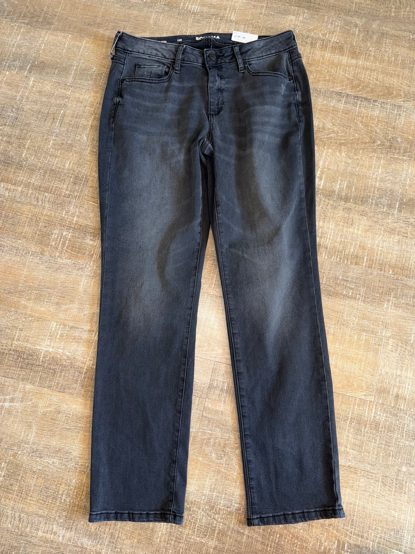 NWT Sonoma (10) Brand New Black Straight Mid Rise Everyday Jeans